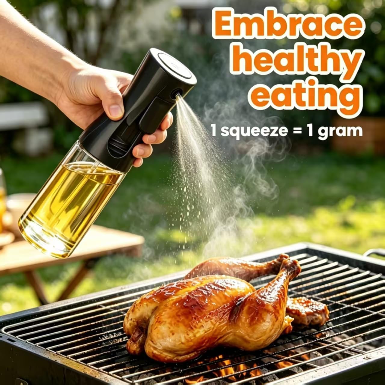 Olive Oil Sprayer for Cooking, 220ml Glass Oil Dispenser