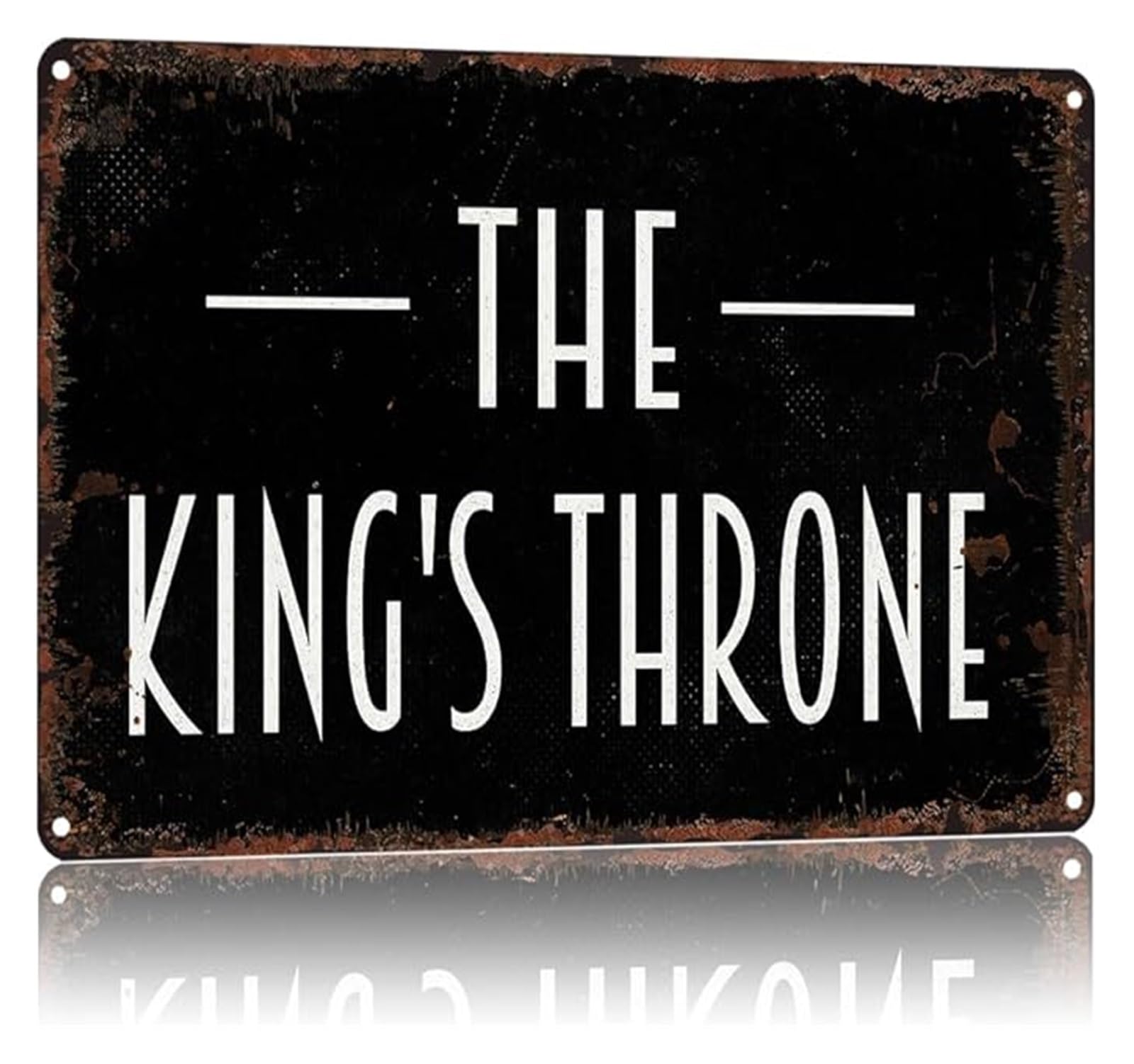 PKNVKZIDK Funny Bathroom Sign The King’s Throne Vintage Aluminum Tin Sign Humorous Wall-Art for Restroom Decor Man Cave Gift Idea 8 X 12 in