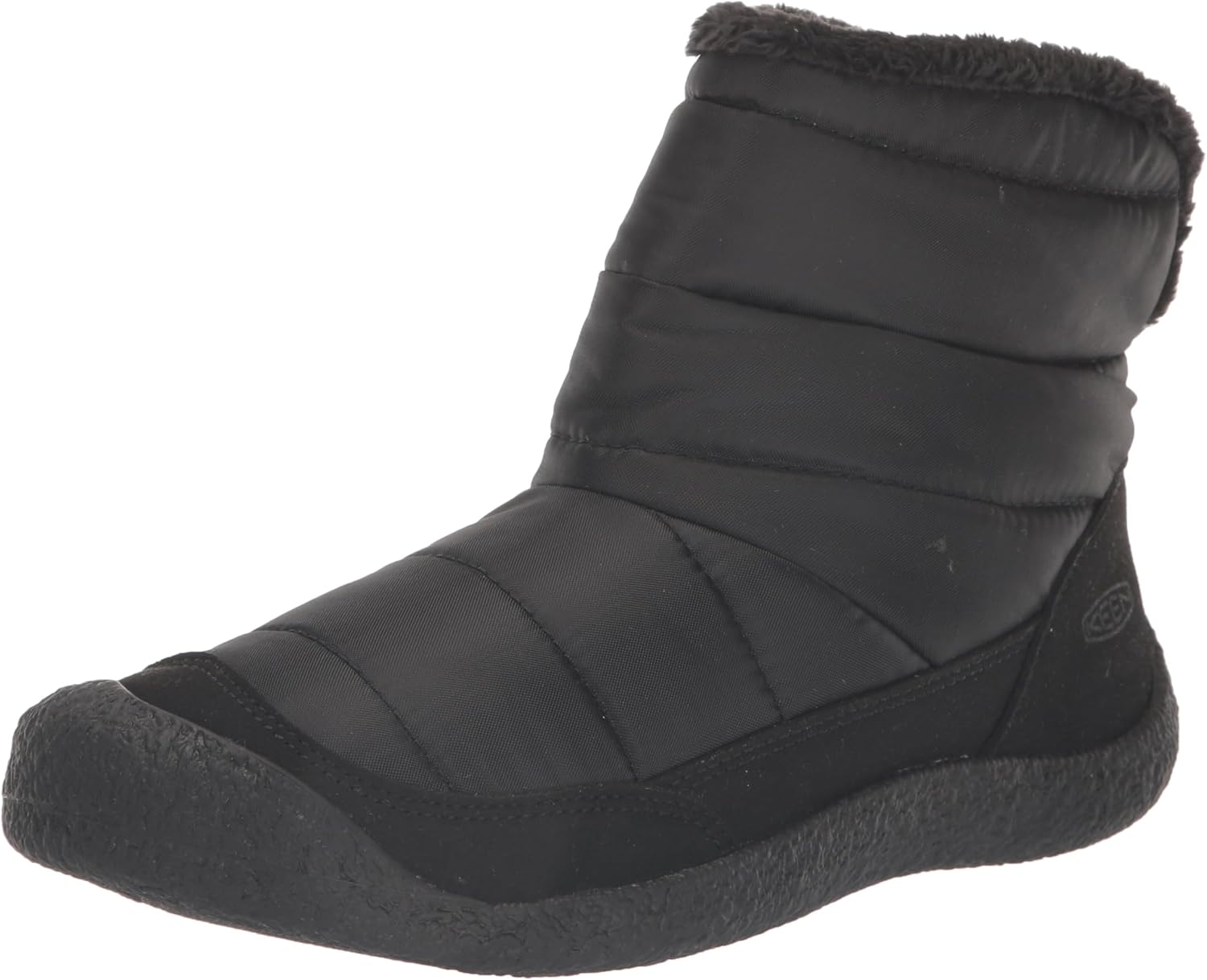 KEEN Women's Howser Fold Down Warm Indoor Outdoor Comfortable Slipper Chukka Boots, Black, 7