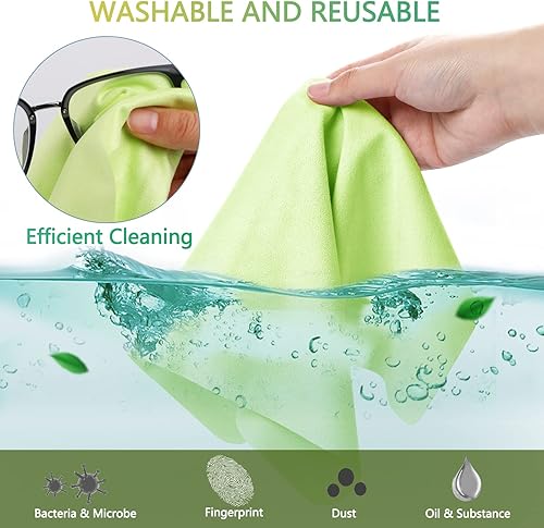 Miniatura 3 de Paños de limpieza de microfibra extra grandes (12 x 12 pulgadas) para lentes, lentes, gafas, paños de limpieza reutilizables para todos los lentes y