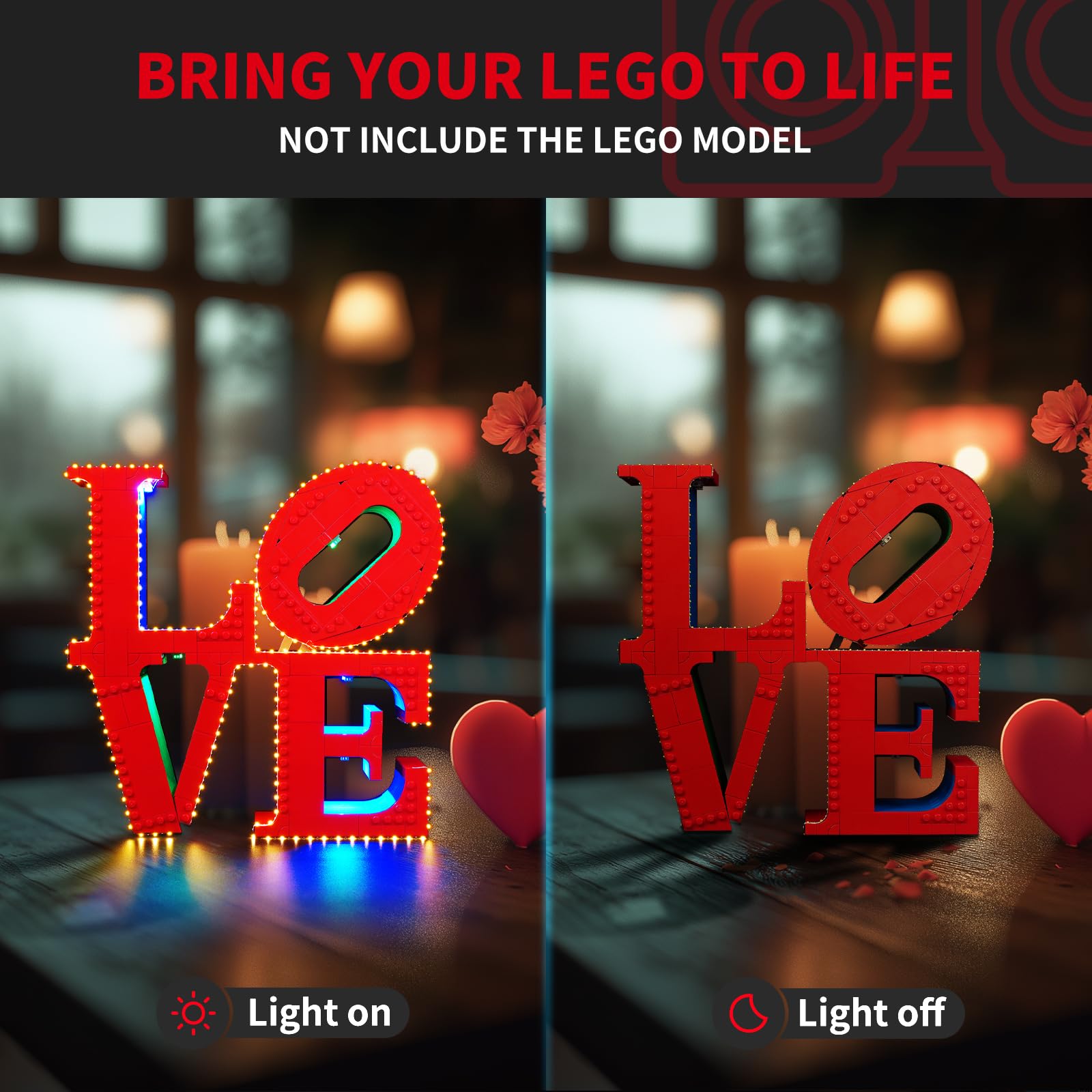 BRIKSMAX 2.0 Light Kit for LEGO Art Love Sculpture - Innovative LED Lighting Compatible with LEGO 31214 Building Set (Not Included)