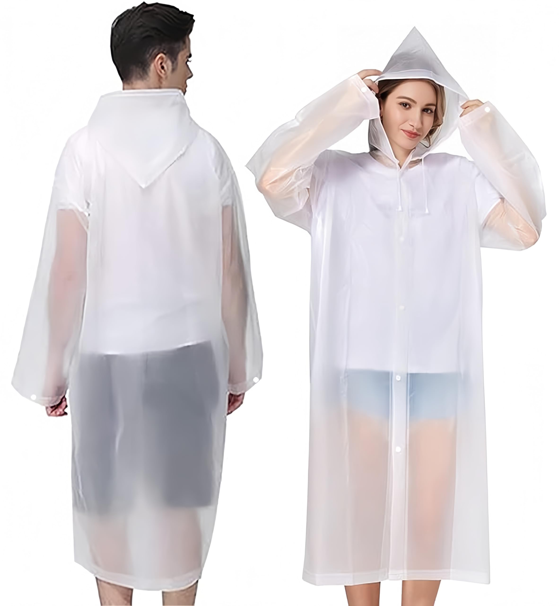 YingErTool 2 Stück Regenponchos Regenjacke Regenmantel für Damen Herren, EVA Regenbekleidung Regencape Wasserdicht für Wandern Radfahren Camping und Reisen