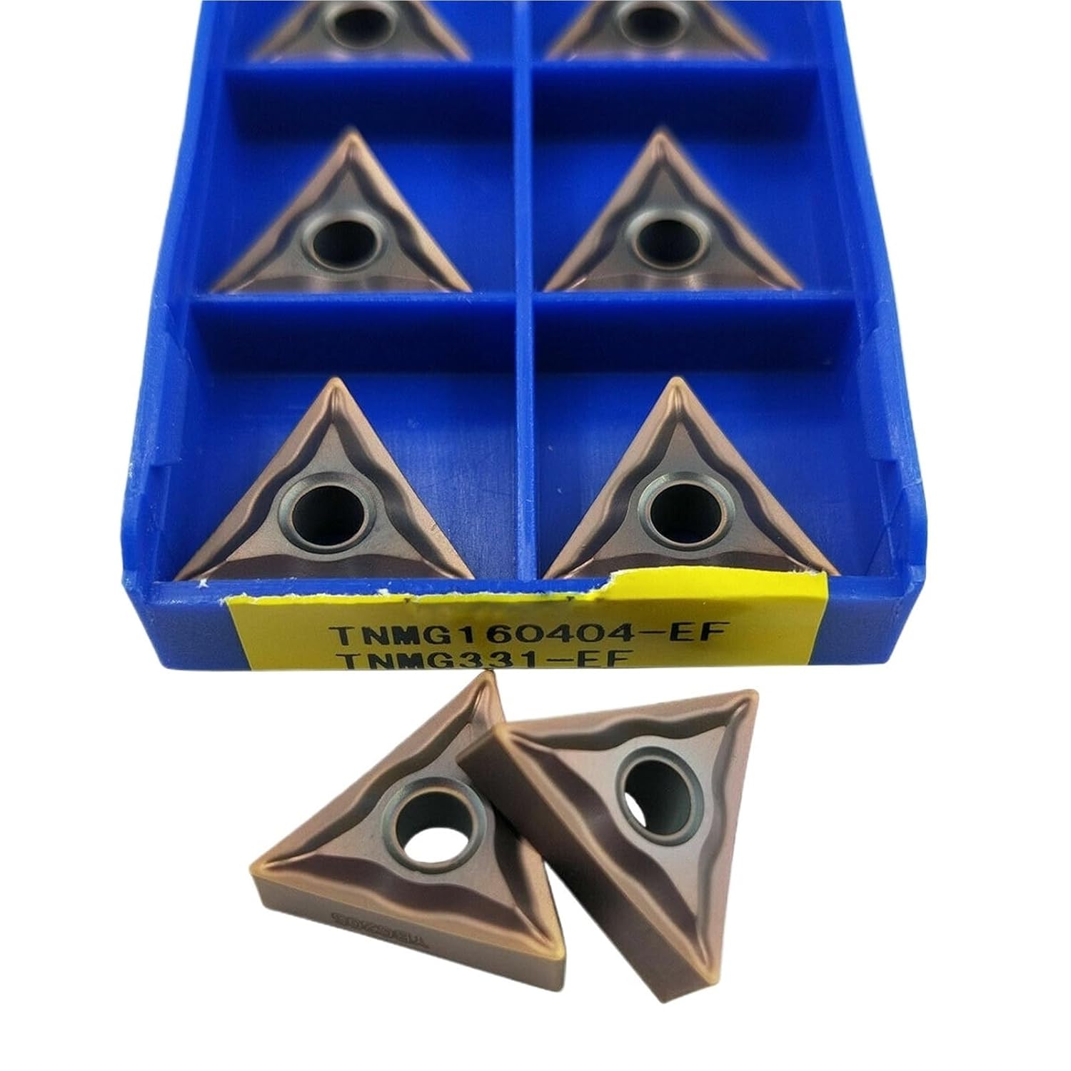 Lathe bits Cutter Inserts 10 Pieces TNMG160404-EF 205, TNMG160408-EF 205 Carbide Blade Turning Tool Stainless Steel CNC Metal Tool Blade(TNMG160408-EF 205)