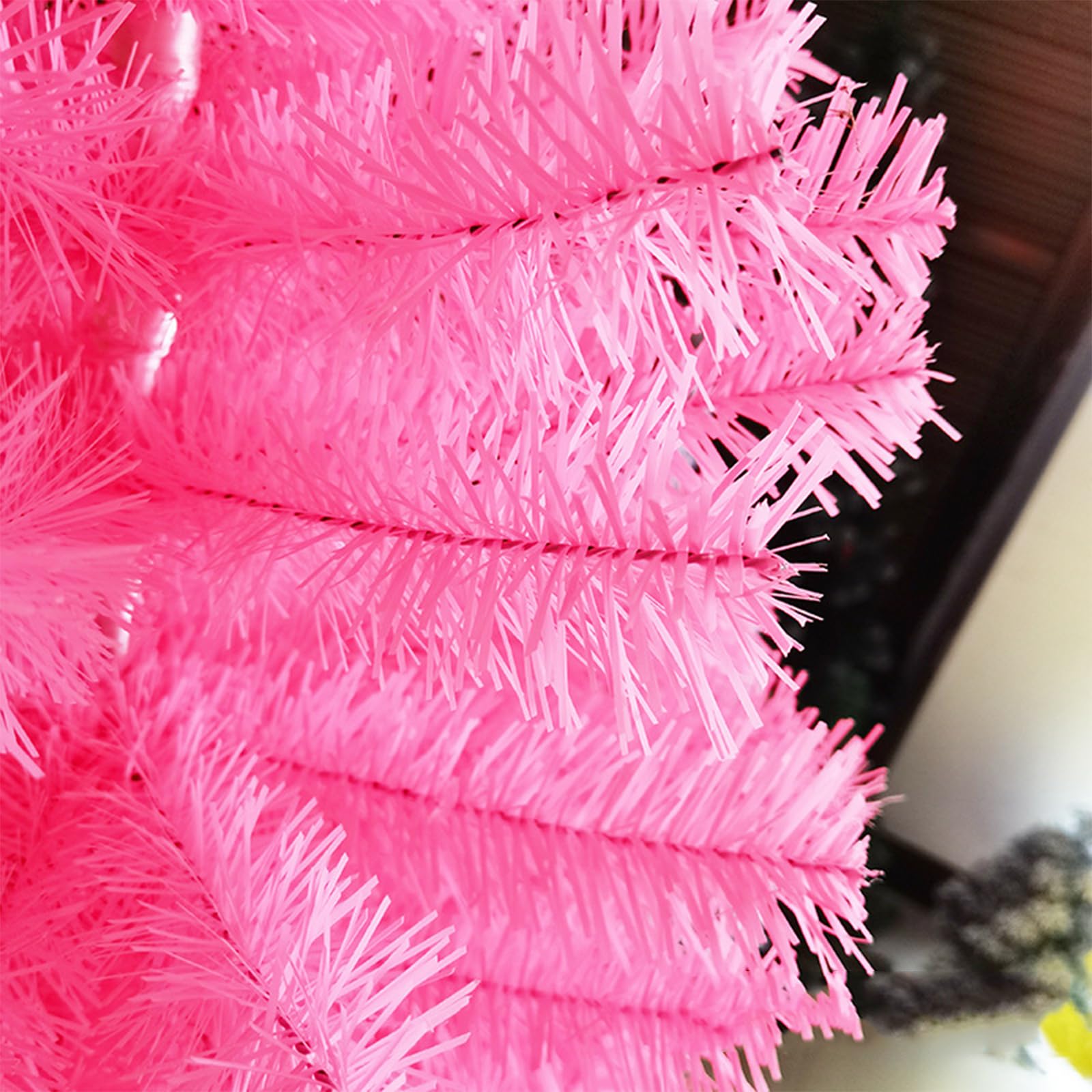 Generico Albero di Natale Artificiale Rosa con Supporti in Metallo, Facile da Montare, Perfetto per la Decorazione Festiva Interna ed Esterna(Height:150cm(59.0inch), Pink)
