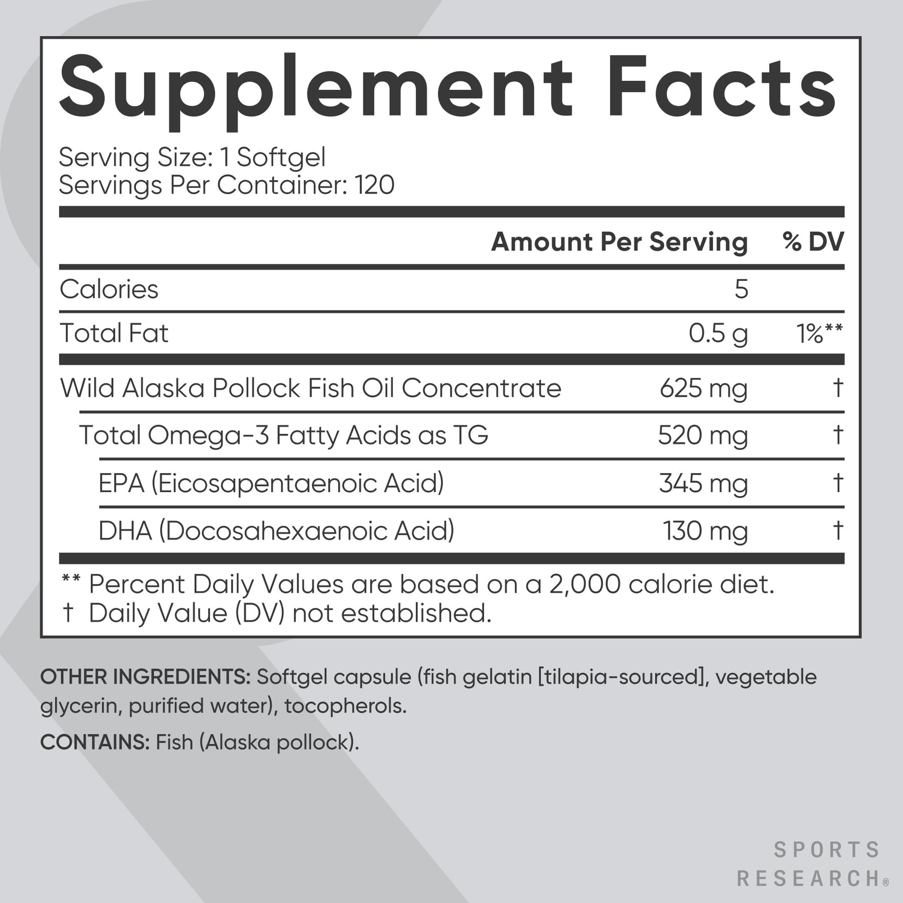 Sports Research® Omega-3 Fish Oil Minis from Wild Alaska Pollock, 120 Count — Amazon image 5