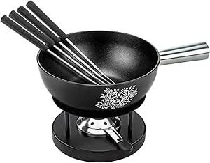 KUHN RIKON Käsefondue Set Aluminium Alpenliebe 22cm, Caquelon induktionstauglich