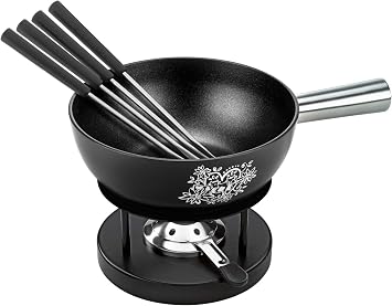 KUHN RIKON Alpenliebe Aluminium Cheese Fondue Set 22 cm Caquelon Suitable for Induction Cookers