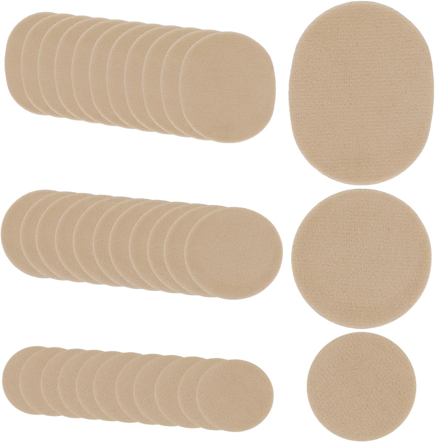 36pcs Moleskin Adhesive Pads, Protective Moleskin Bandages Comfortable Patch Adhesive Moleskin Strips Cushions Soft Coffee-Colored Heel Shoes Stickers for Feet Toes Prevention