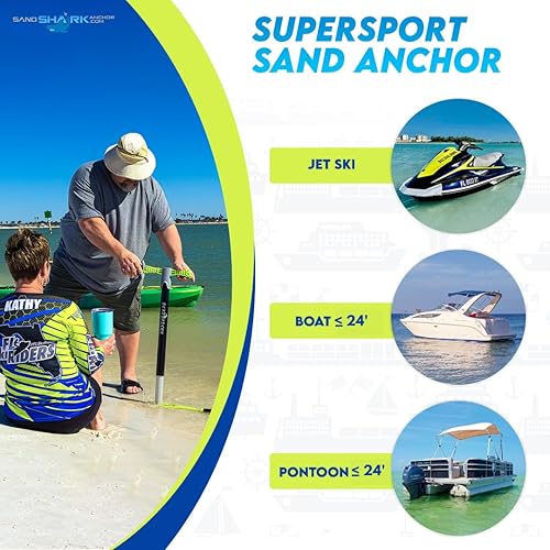 Miniatura 3 de SandShark Supersport 3.0 Anclaje de agua poco profunda  Gran moto acuática, PWC, accesorio de barco pontón  Se ajusta de 29 a 48 pulgadas con estuche