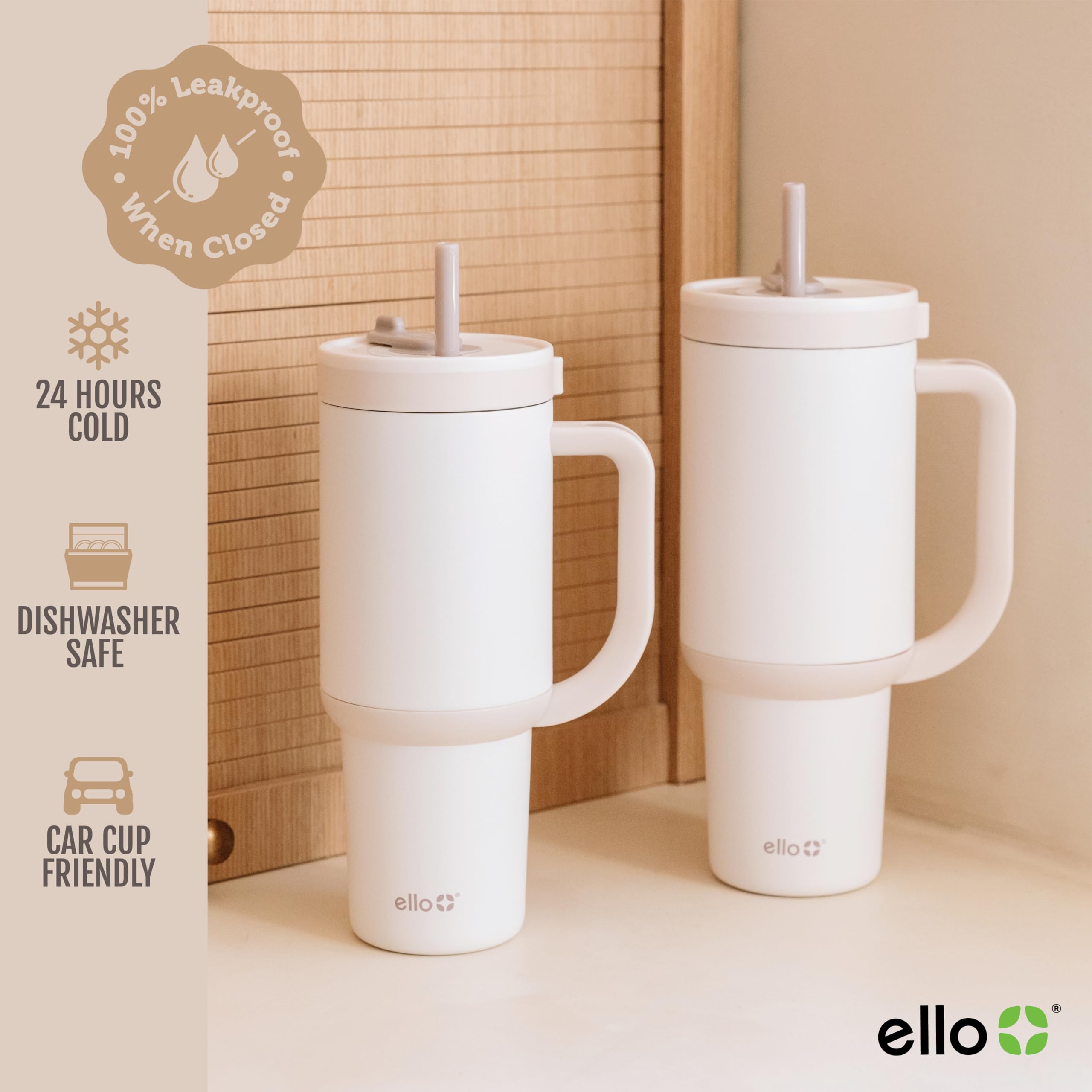 Amazon.com: Ello Oasis 24 oz Tumbler with Handle & Retracting