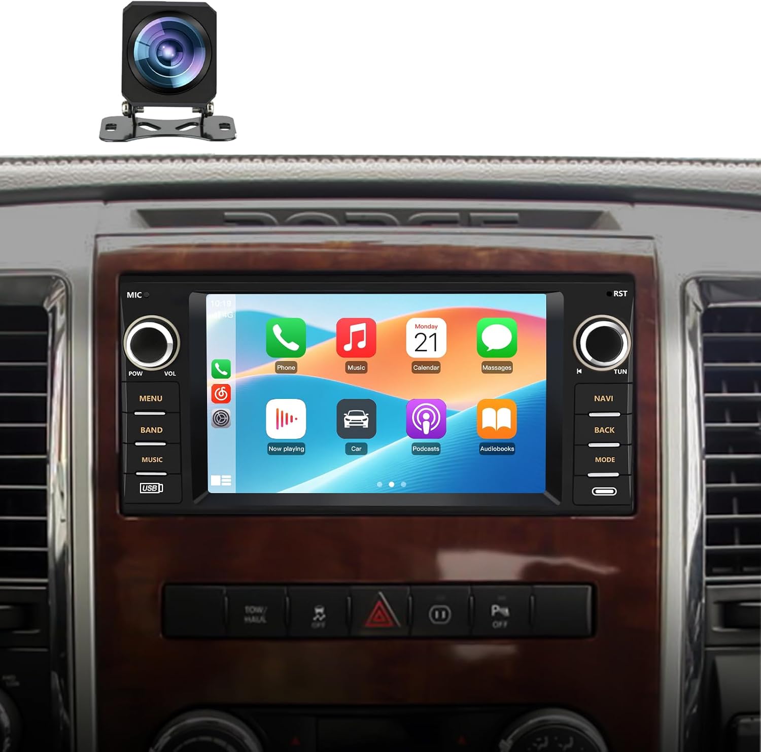 Android 13 Car Radio Stereo for Dodge RAM 1500 2500 3500 2009 2010 2011 2012 with Wireless CarPlay/Android Auto/GPS/HD Backup Camera