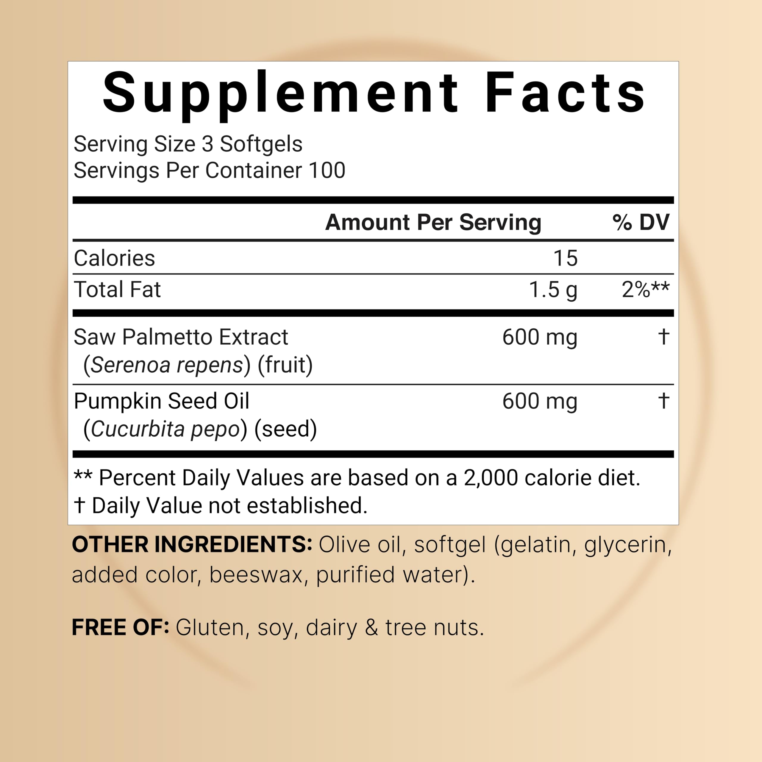 Saw Palmetto for Men with Pumpkin Seed Oil, 1200mg, 300 Softgels — Amazon image 2