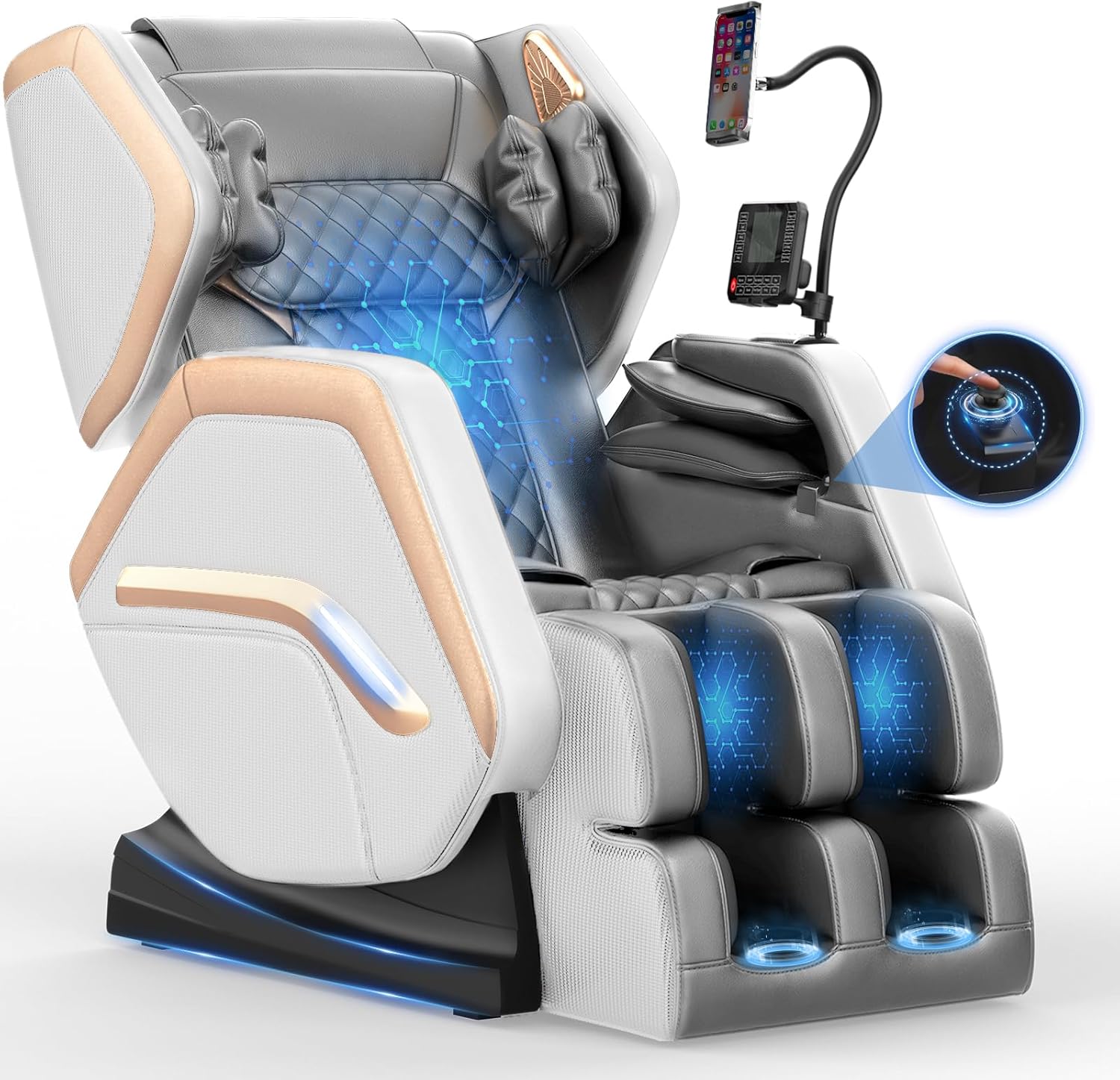 Massage Chair Full Body, Zero Gravity Massage Chair 2026 for Back Fatigue with 10 Fixed Rollers, Heating, Airbags, Phone Controller, Bluetooth Speaker, Nightlights for Living Room, Bedroom