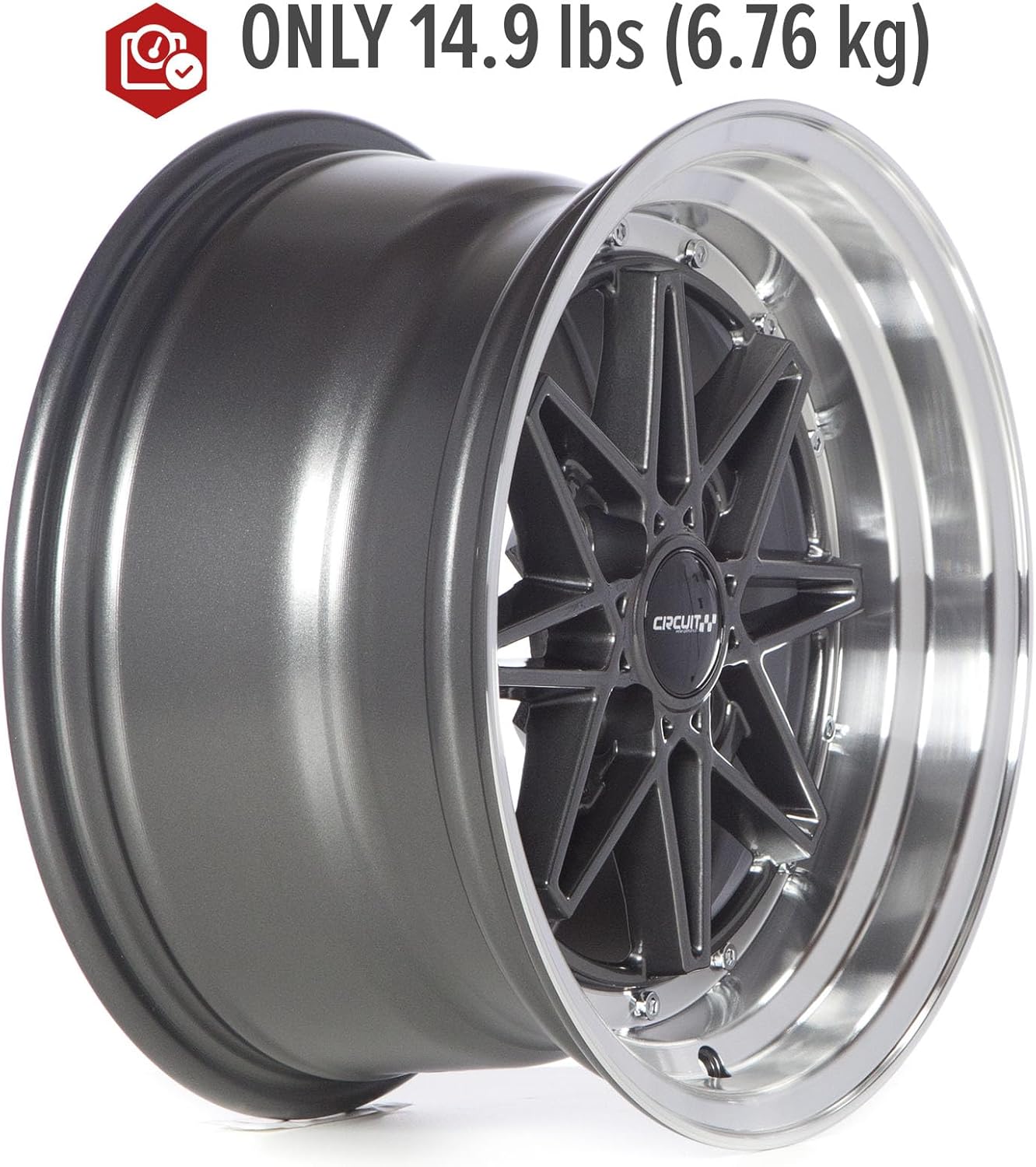 Circuit Performance CP24 15×8 Gloss Gun Metal 4×100 [+25mm] compatible with Honda Civic, Acura Integra, Mazda Miata