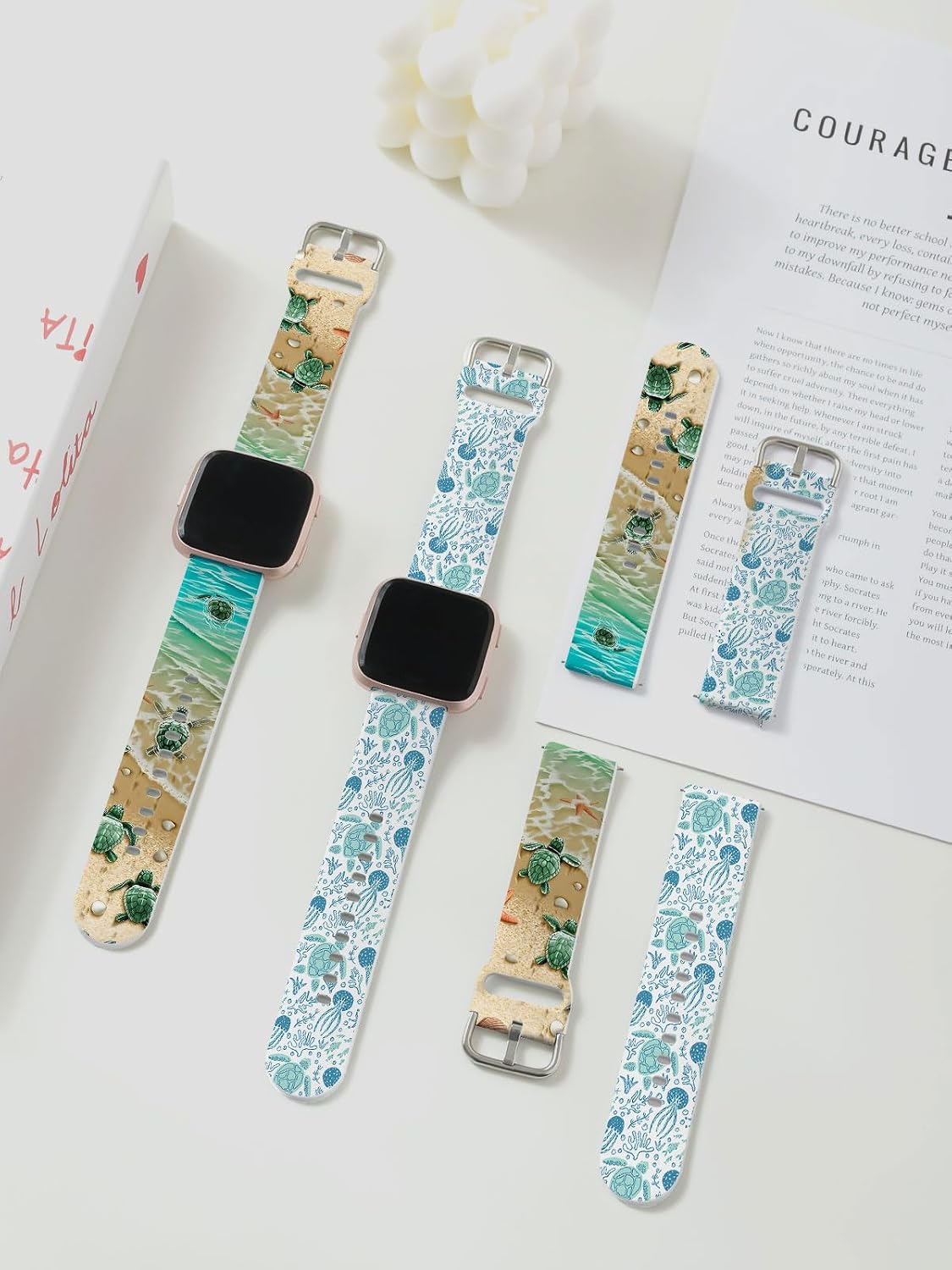 Sport Band Compatible with Fitbit Versa/Lite/Fitbit Versa 2 Bands for Women Men,Holiday Cute Soft Silicone Stylish Waterproof Replacement Strap，Smartwatch Band image 4