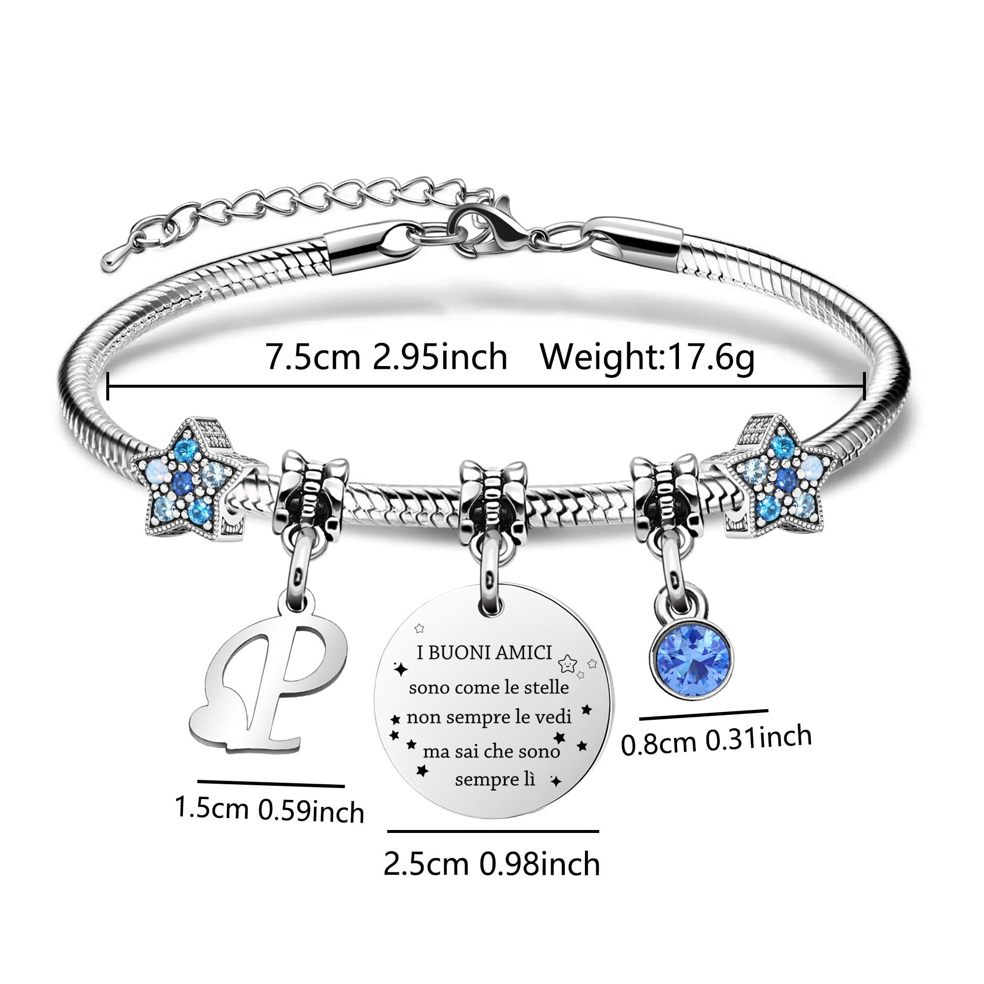 COEROW Braccialetti Delle Donne Con Lettere Iniziali-Regalo Personalizzato Per Buoni Amici,Amicizia Stella Bracciale e Ragazze Braccialetti-Nome Braccialetti Dare Sorella Collega Figlia Gioielli