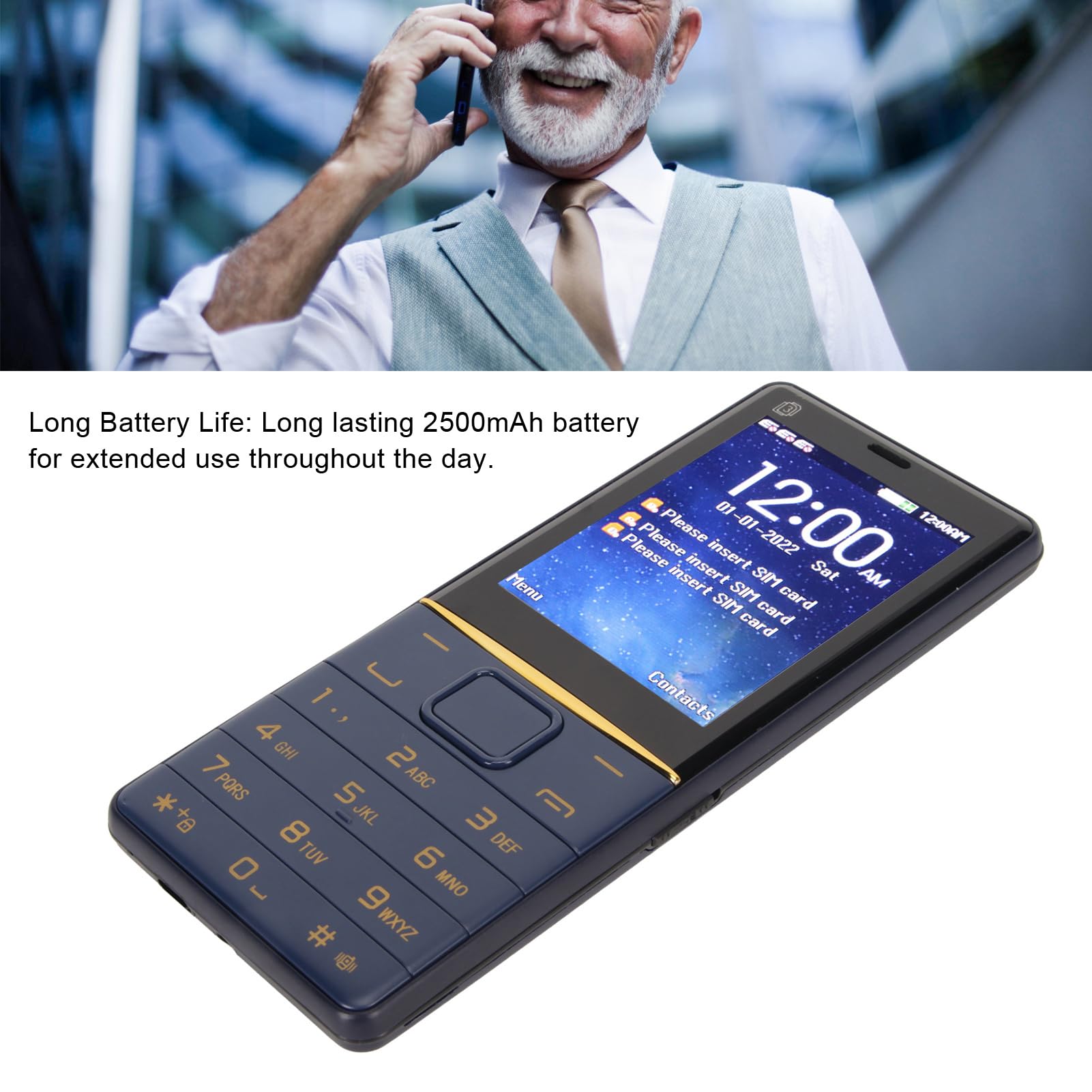 Amazon | 高齢者用携帯電話、2.4インチ2Gロック解除携帯電話、クリアな