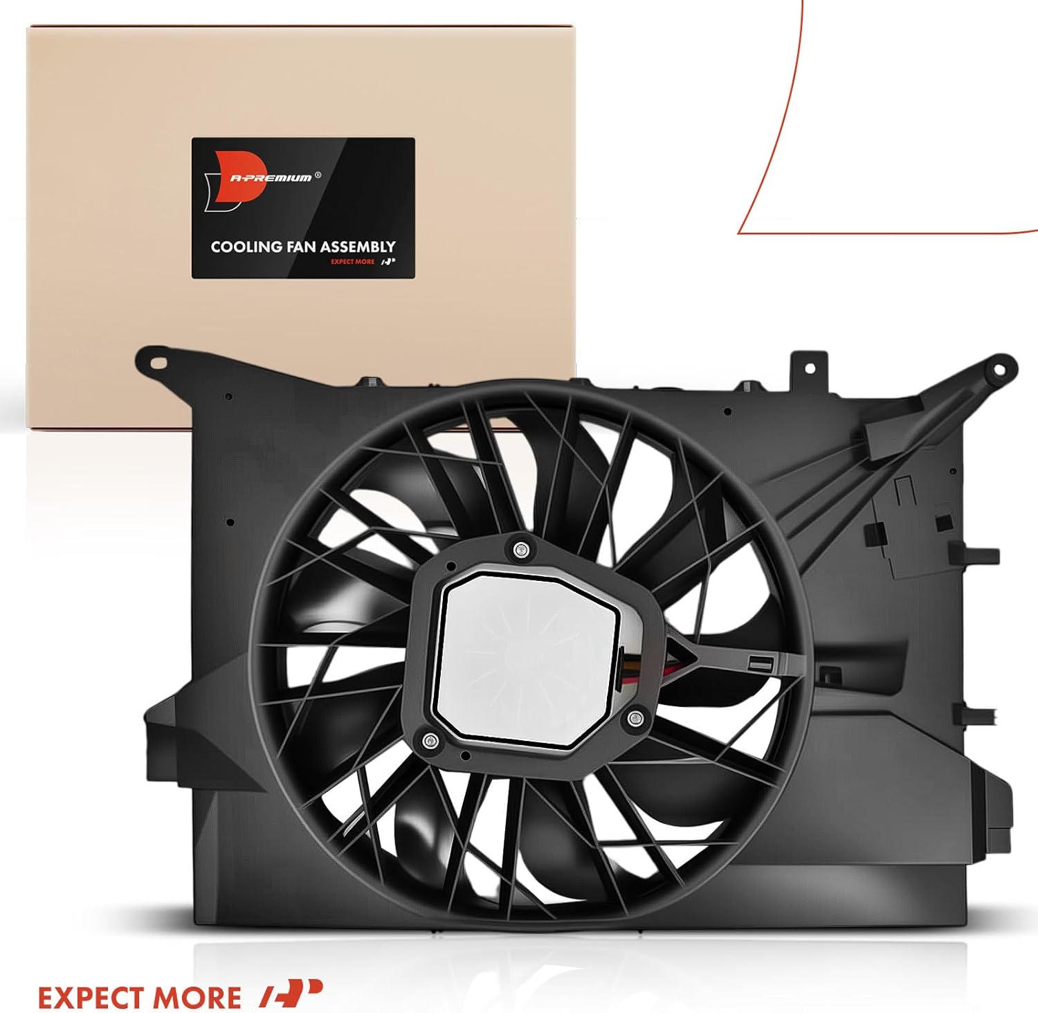 A-Premium Engine Radiator Cooling Fan Assembly with Brushless Motor Compatible with Volvo S60 2004-2009, XC70 2005-2007, S80 2005-2006 2.5L, V70 2004-2007
