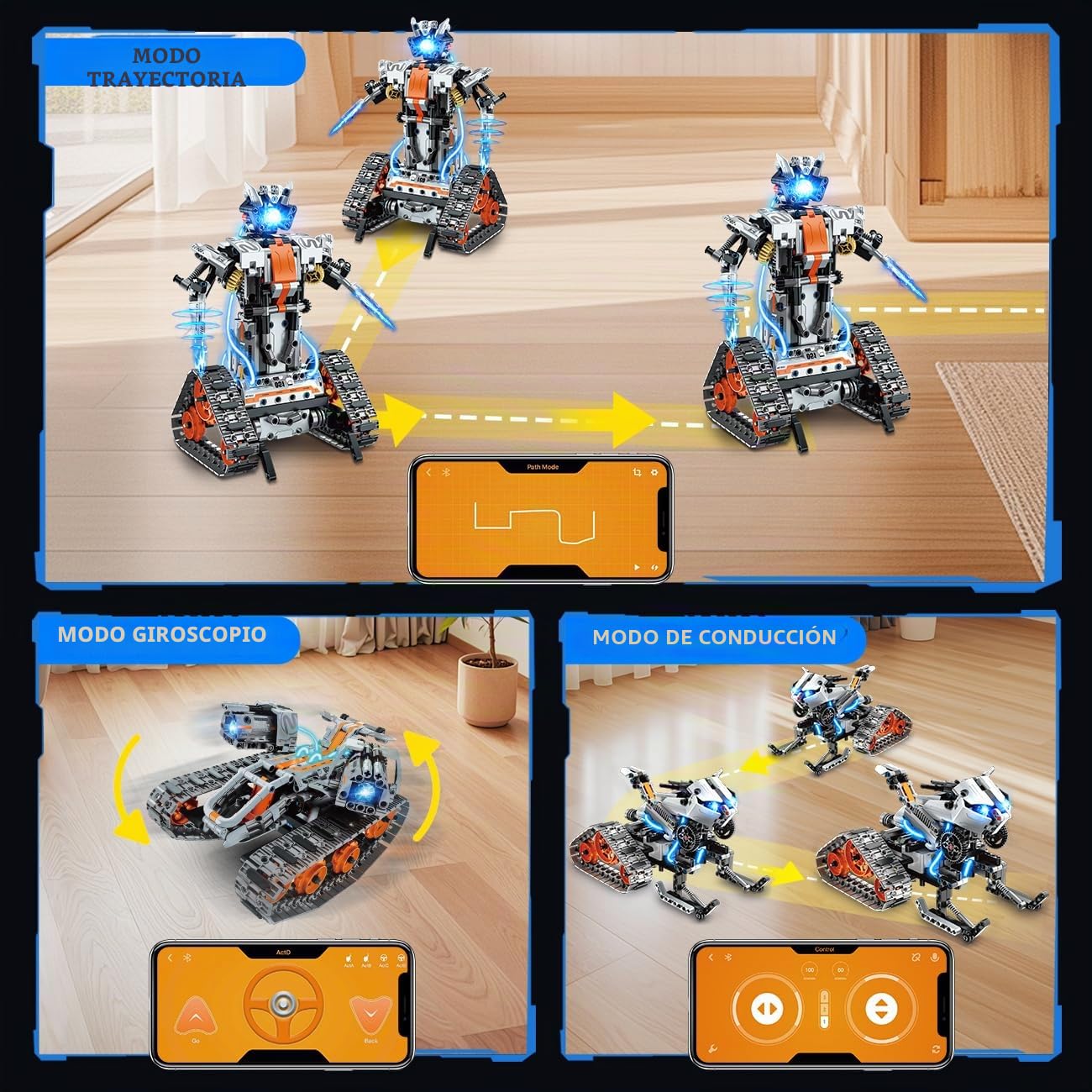 HiWEEGO Kit de construcción de Robot 5 en 1 luz LED, aplicación y Mando a Distancia, Juguete robótico Recargable para niños de 6 a 12 años, cumpleaños