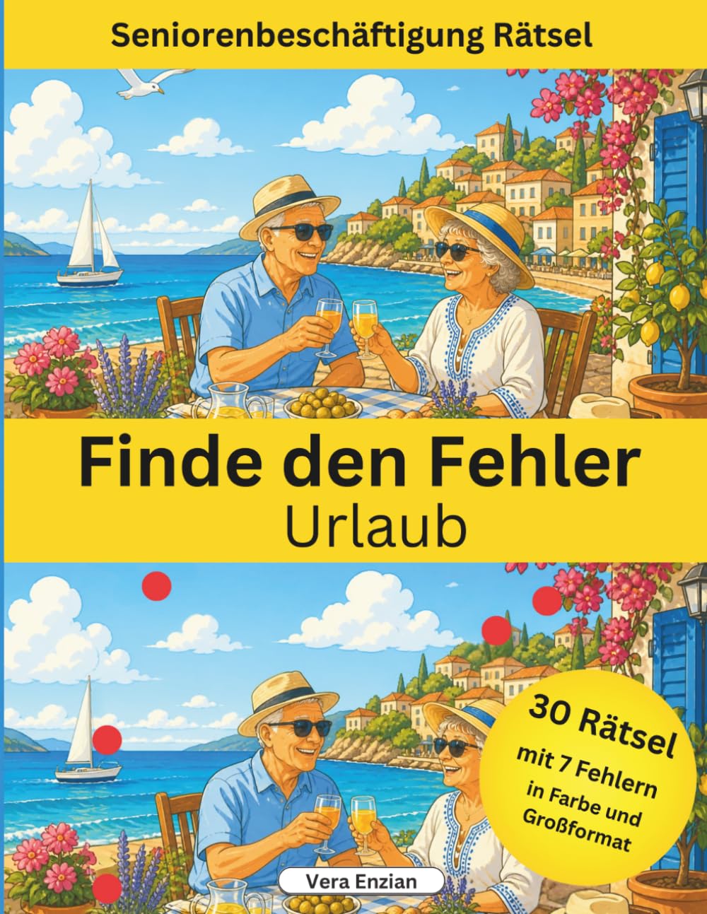 Finde den Fehler - Urlaub - Seniorenbeschäftigung Rätsel - Grossformat