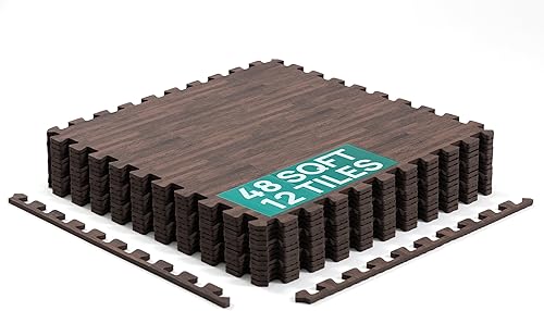 Miniatura 14 de Yes4All Alfombrillas Entrelazadas de EVA, Baldosas de Suelo tipo Rompecabezas, Acolchado de Suelo de Espuma con Borde para Muebles, Espacio