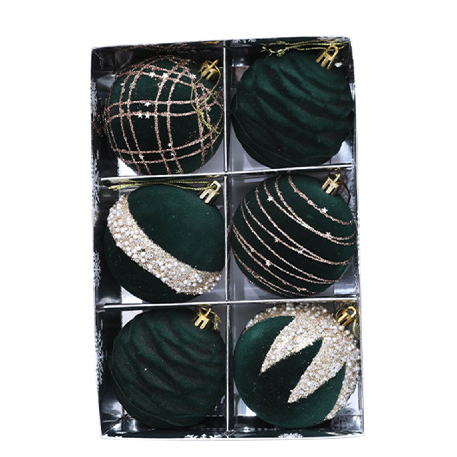 APGLSXY Dozen Plush Christmas Ball with Sparkling Detail Hanging Ornament Perfect for Seasonal Home Styling Flocking Christmas Ball