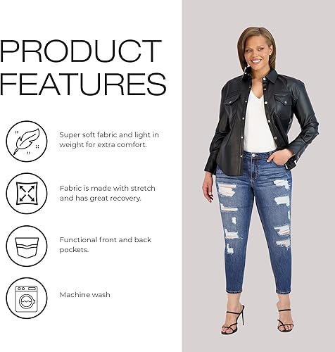 Miniatura 5 de Jeans rasgados de talla grande para mujer, jeans elásticos con dobladillo con puños, pantalones de cintura alta para mujer