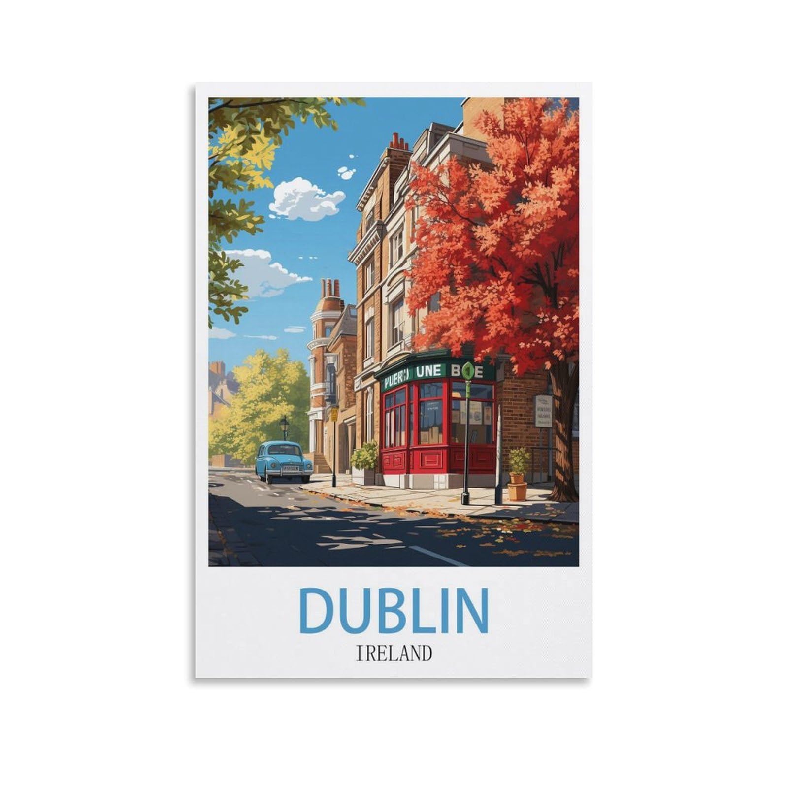 EZMLFA 5D Diamond Art Kits for Beginner,Dublin Ireland Crystal Rhinestone Embroidery Craft Kits for Home Wall Decor Gifts, 30x40cm