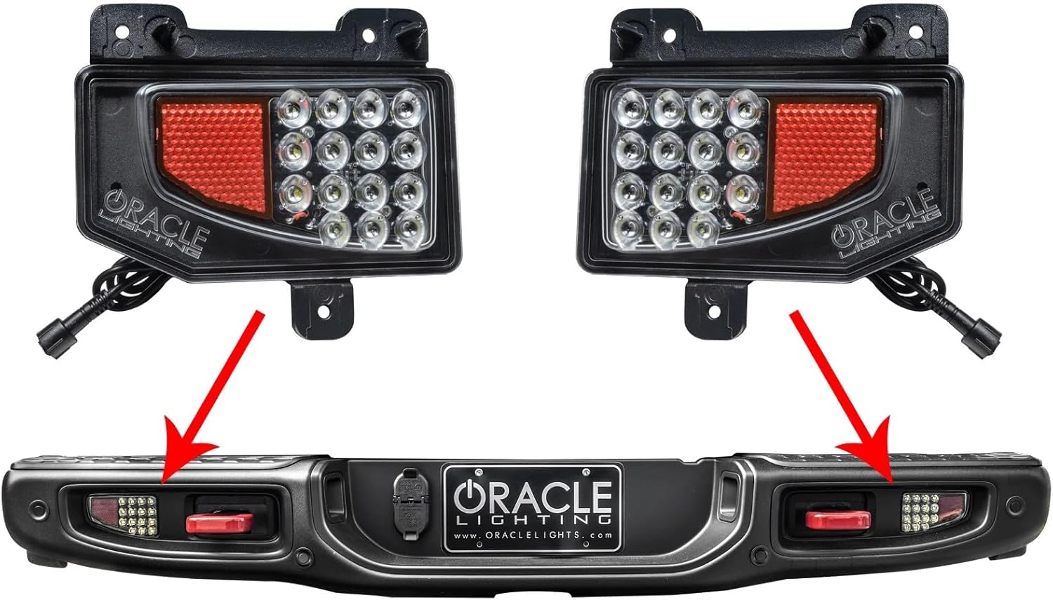 ORACLE Lighting 5878-504 Rear Bumper LED Reverse Lights fits 2020 2024 Gladiator JT - Provides Over 1500 Additional Lumens, Direct Replacement Lamp Using Existing Hardware