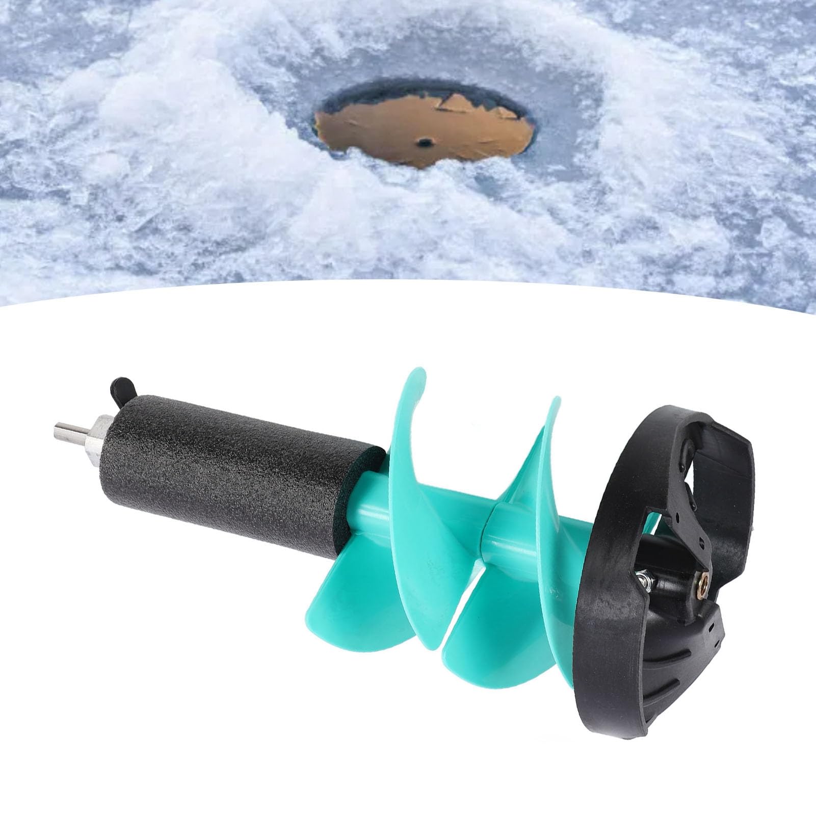 Trivella Pesca Ghiaccio, Struttura in Nylon, Lame 8 Pollici per Perforare Senza Sforzo Il Ghiaccio Spesso, Perfetta per Gli Appassionati di Pesca