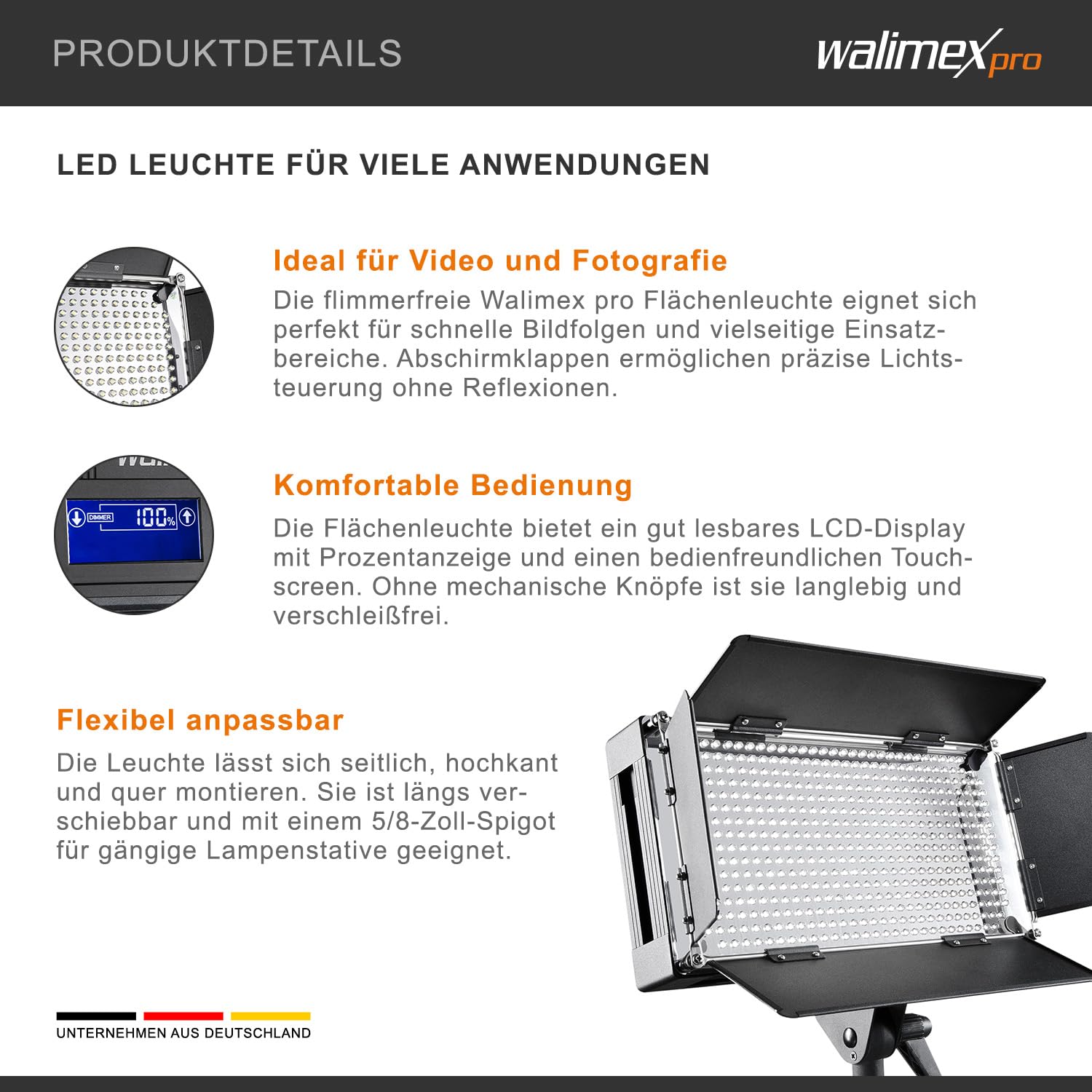 walimex pro LED 500 ściemniana lampa panelowa