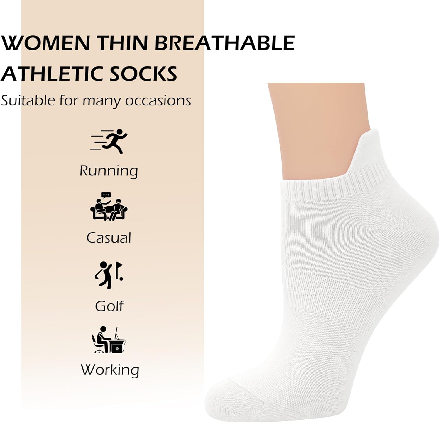 SERISIMPLE Viscose Bamboo No Show Sock Women Ankle Thin Low Cut Socks Arch Support Breathable Athletic Sock 5 Pairs - Image 5