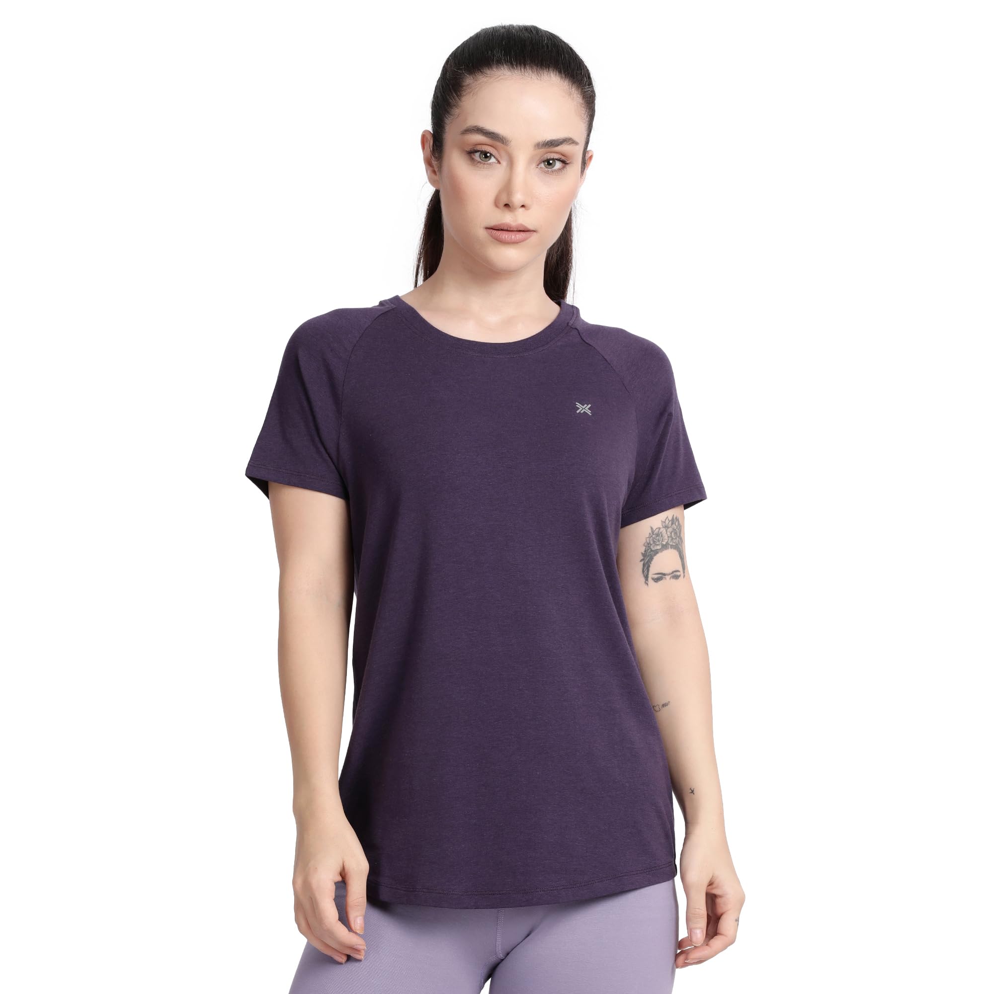 lavos Women's Regular Fit T-Shirt with Half Sleeve Round Neck, Bamboo & Cotton Gym, Yoga and Sports Wear for Women-picture-40