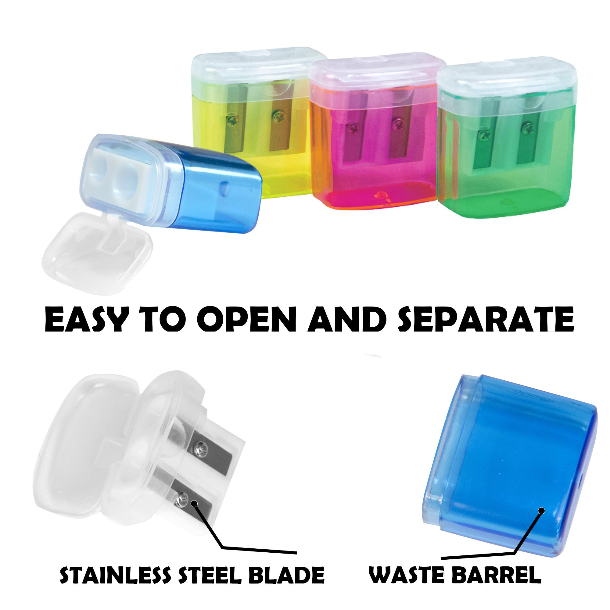 Amazon.co.jp: OS0604 手動鉛筆削り4個 カバー付き ポータブル鉛筆削り