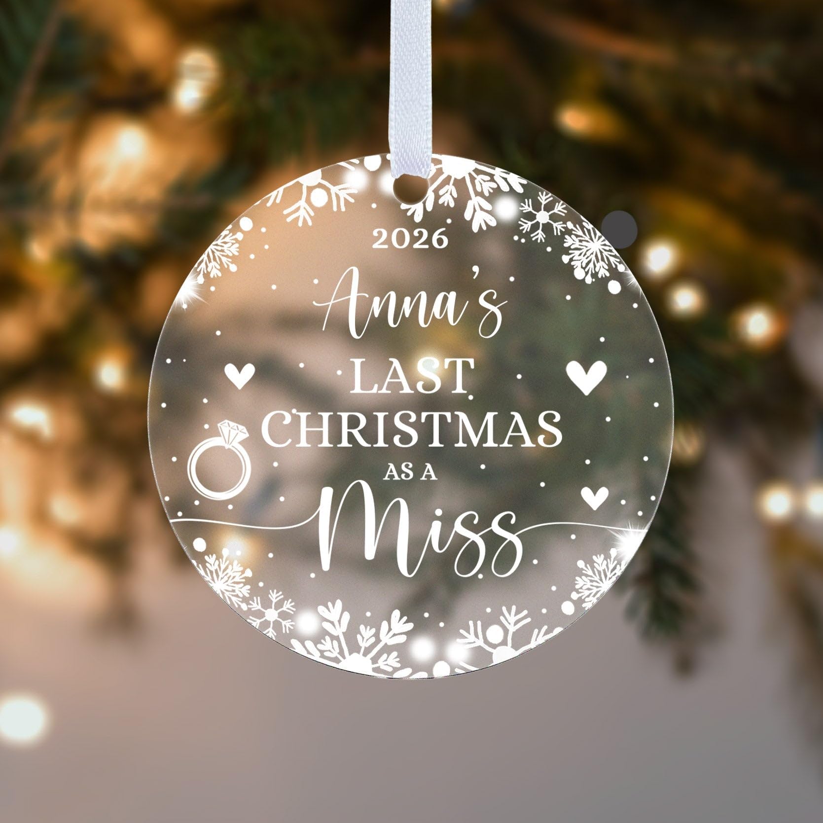 Personalised Last Christmas as a Miss Bauble | Custom Name Keepsake Ornament