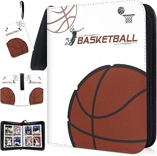 COARVXA 400 Cards Basketball Card Binder,4 Pocket with 400 Cards Trading Card Albums Sleeve Protectors,Card Storage Case Fits for Collecting Baseball,Hockey,Football,Basketball Or Gaming Trading Cards