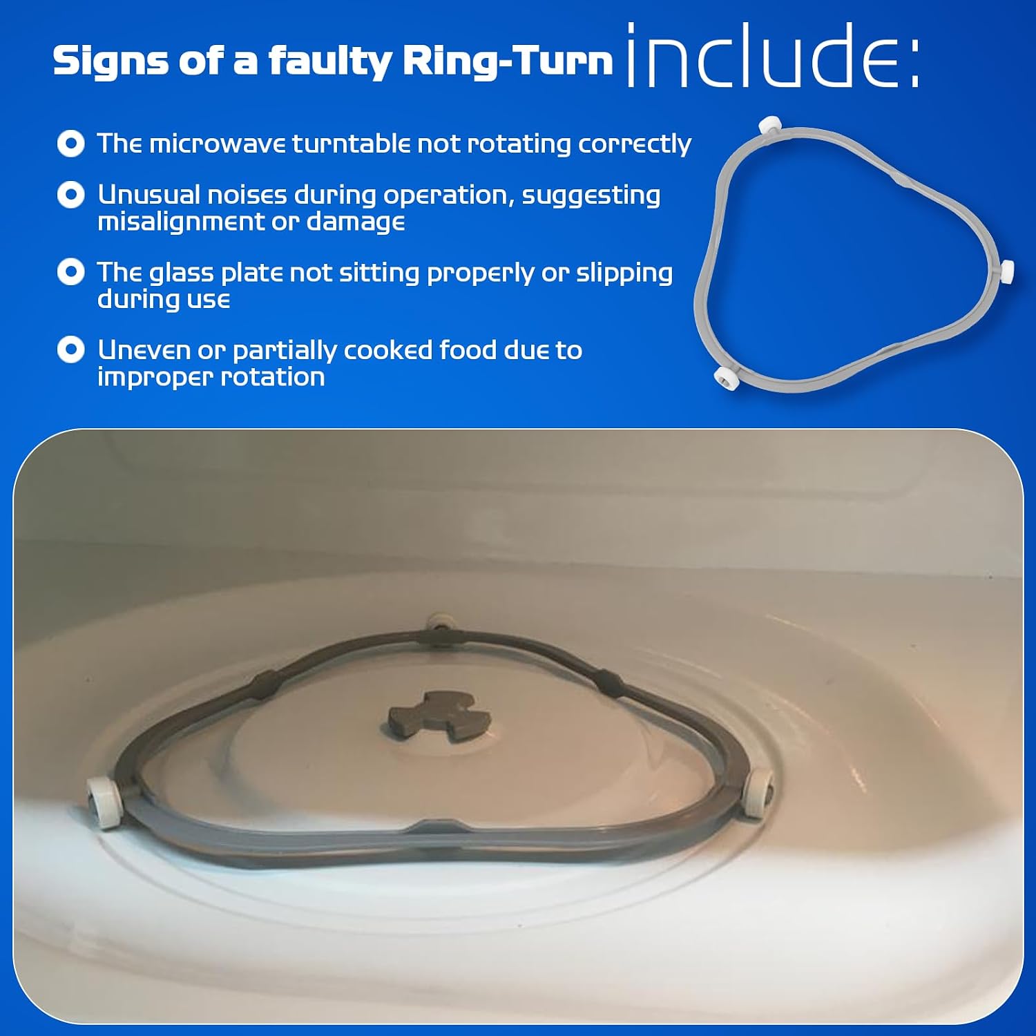 W11252182 8206227 Microwave Turntable Support Ring, for Whirlpool Microwave Parts, Glass Tray Support Compatible Amana Kenmore Oven Replacement W10435114 PS12584163 W10654906 Microwave Plate Support