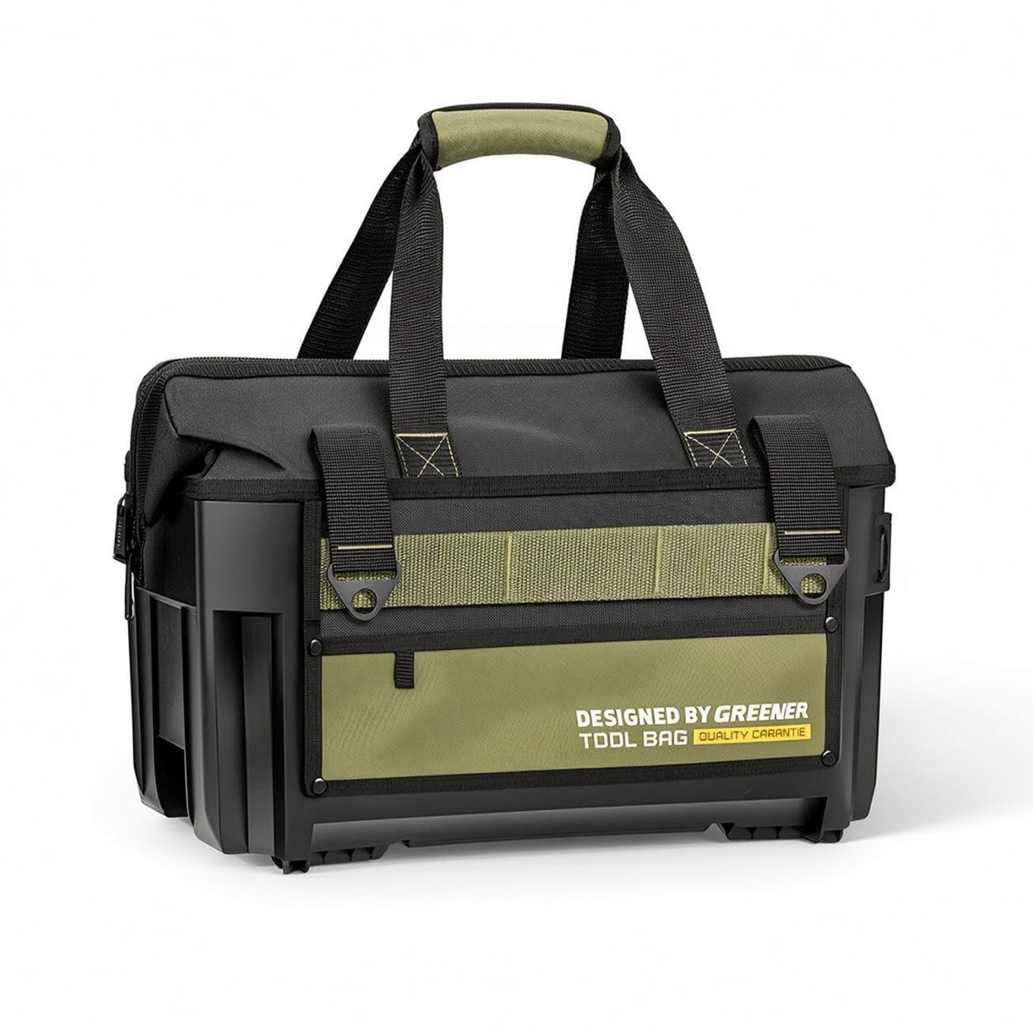 1680D Tool Bag with Molded Base Reinforced Tool Bag with Hard Base Rugged Heavy-Duty for Tradesmen, Electricians, Technicians, Jobsite, Field Work, Canvas Hanger-image-28