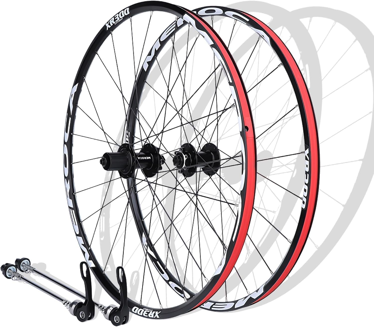 26/27.5 Inch Quick Release Mountain Bike Wheelset Double Layer Aluminum Alloy Rims 32 Hole Disc Brake Hubs For 8/9/10/11 Speed ​​Cassette(Nero,26inch)