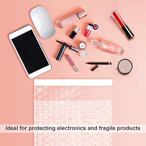 Miniatura 3 de ROUND RICH - Paquete de 50 bolsas de burbujas transparentes de 6 x 8 pulgadas con doble pared gruesa de burbujas a prueba de golpes, bolsas de