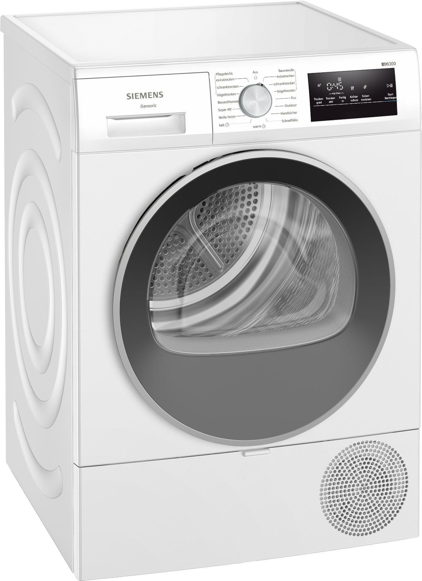 Siemens iQ300 Wärmepumpentrockner 8 kg autoDry WT45HV0EM | Schonend trocknen mit autoDry, super40-Programm, easyClean Filter für schnelle Pflege, großes LED Display für beste Übersicht