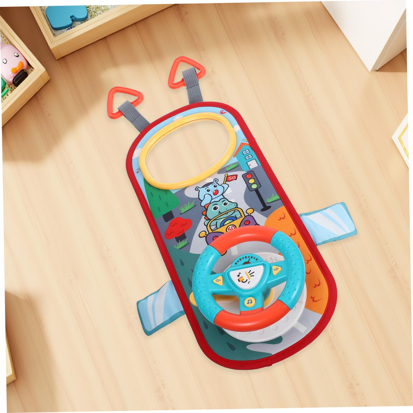 Uonlytech Volante Giocattolo per Simulazione di Guida Educativa Adattabile Sedili Posteriori Auto Stimola Apprendimento e Sviluppo Cognitivo Gioco Interattivo per Indoor e Outdoor