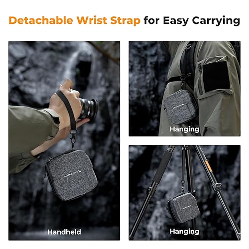 Miniatura 4 de K&F CONCEPT Estuche para Filtros de Lente 10 en 1, Funda de Filtro de Cámara de Cáscara Dura Hasta 82mm con Correa de Mano, Billetera de