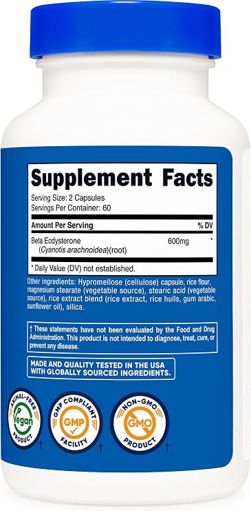 Nutricost Beta Ecdysterone (600mg) 120 Capsules, Gluten-Free