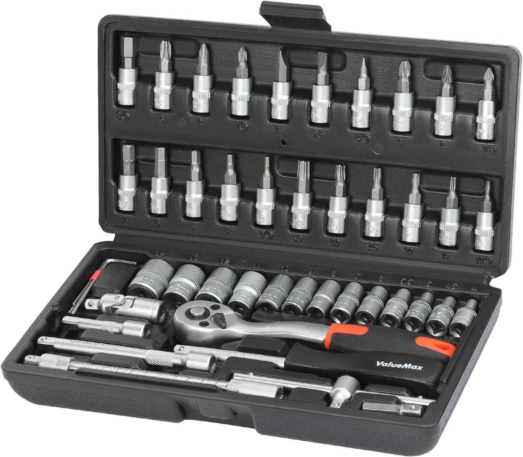 Coffret De 108 Douilles Et Embouts 1/2 Et 1/4 – Cliquets Inclus, Lot Pro