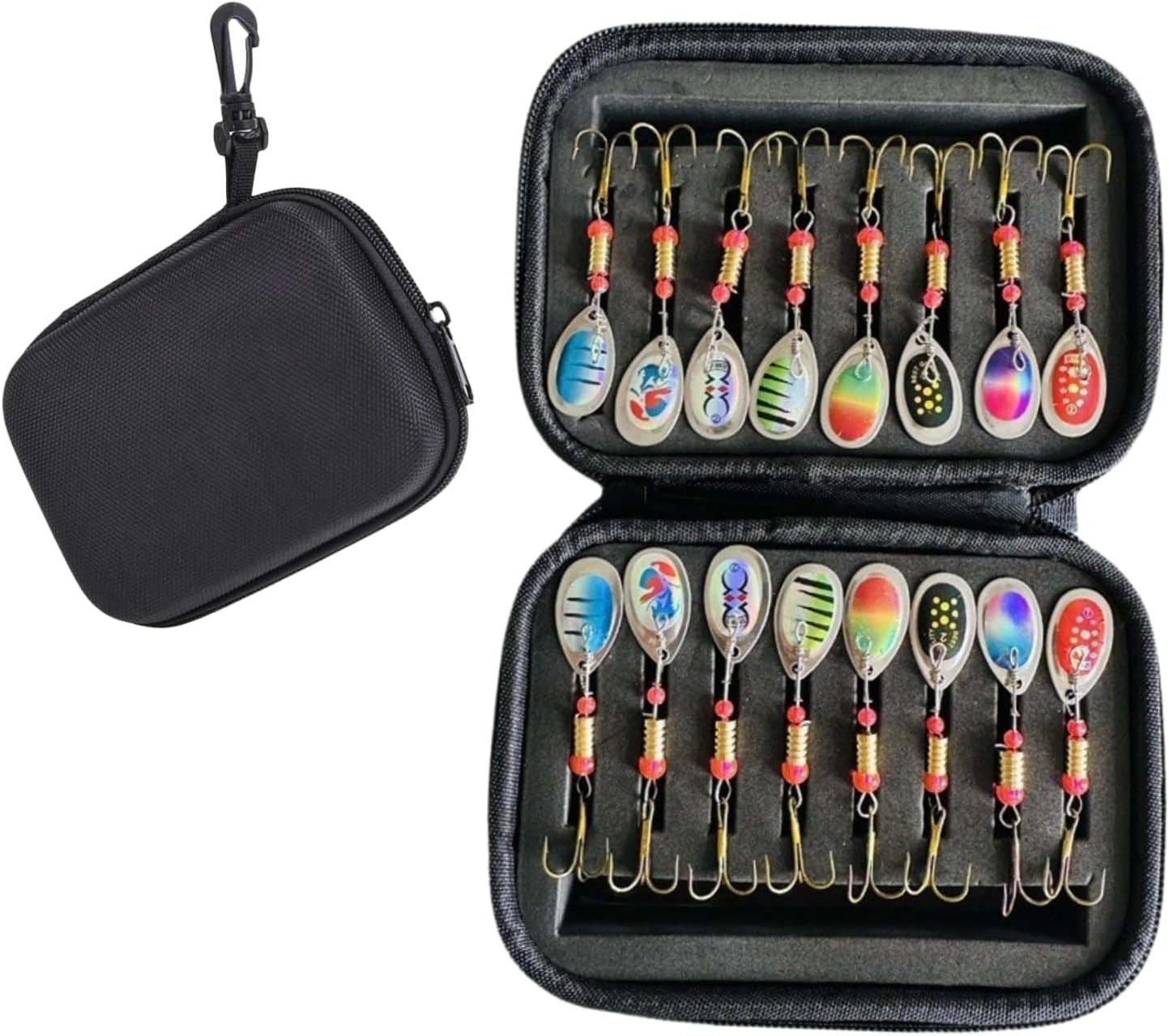EVA Bait Storage Binder Bag, Waterproof Fishing Fly Lure & Spinner Bait Organizer, Leader Wallet Tackle Binder Case Bag
