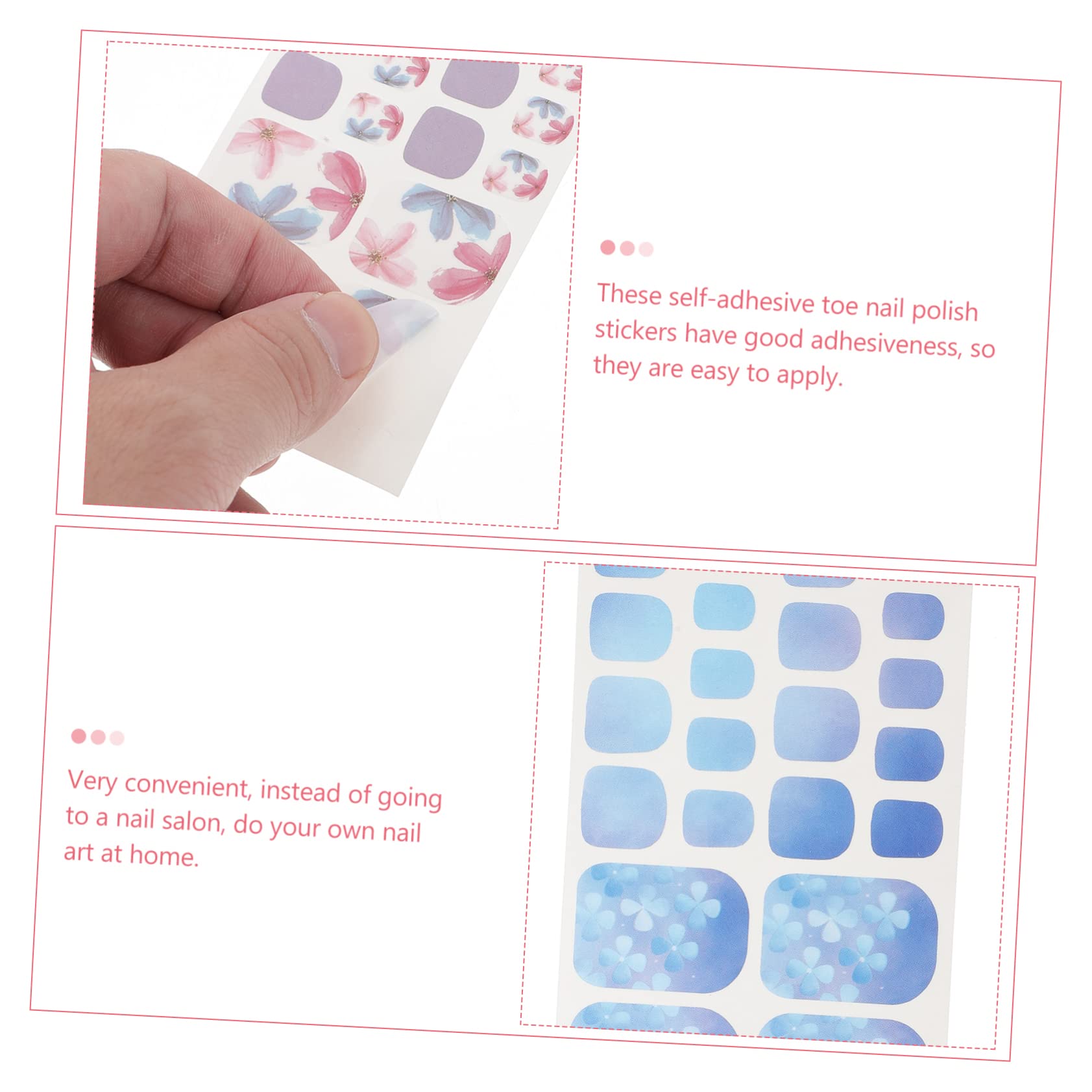 Beaupretty 30 Hojas De Pegatinas Para Uñas De Los Pies Gel De Esmalte De Uñas Puntas De Uñas Postizas Pegatinas De Manicura Francesa Pegatinas Para Uñas De Los Pies Pegatinas De Verano
