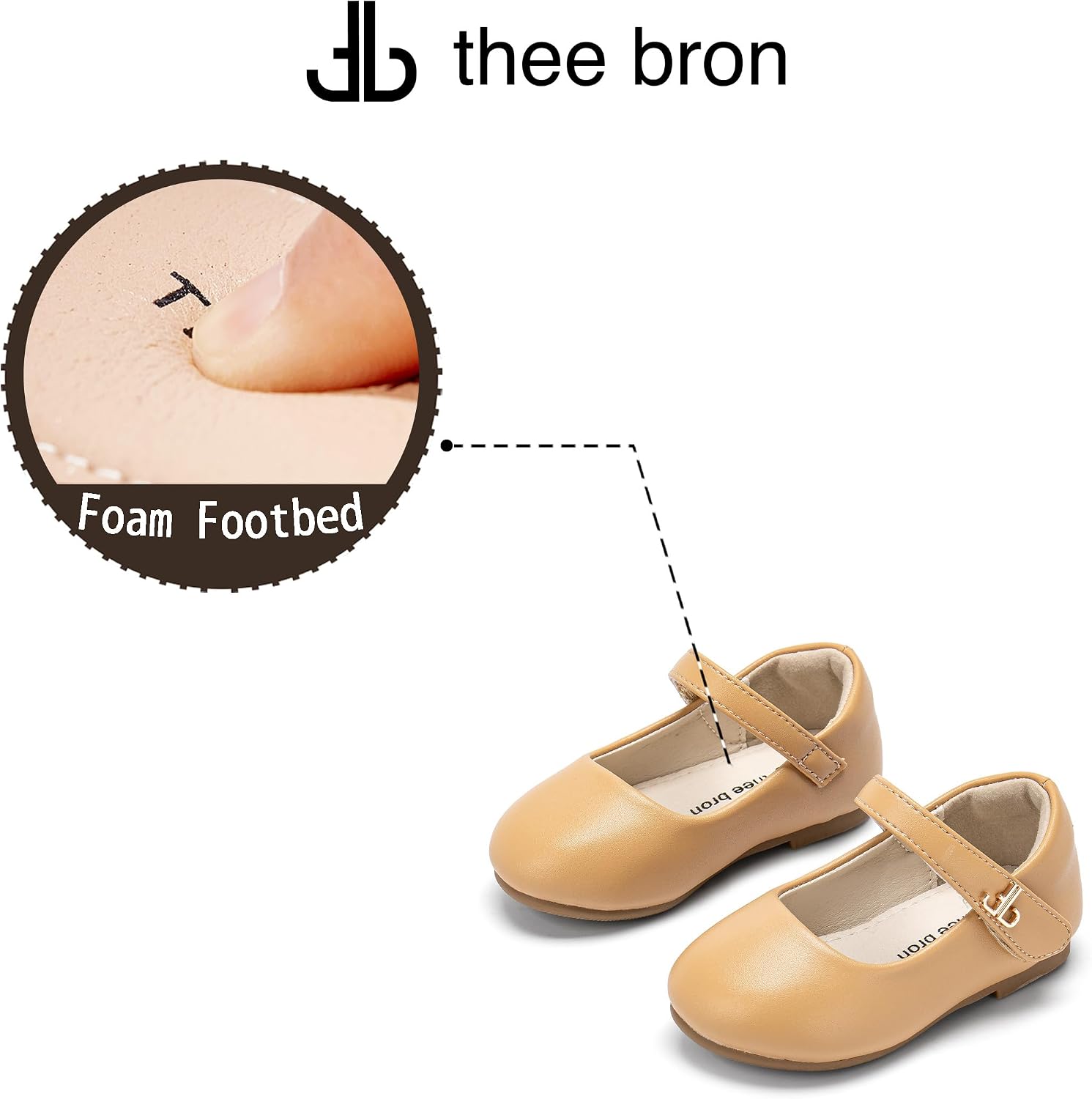 THEE BRON Girls Mary Jane Ballet Flats Retro Brogue Style Party School Shoes