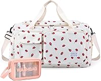 Vista 191 de Pequeña bolsa de gimnasio para mujer, bolsa de viaje con compartimento para zapatos