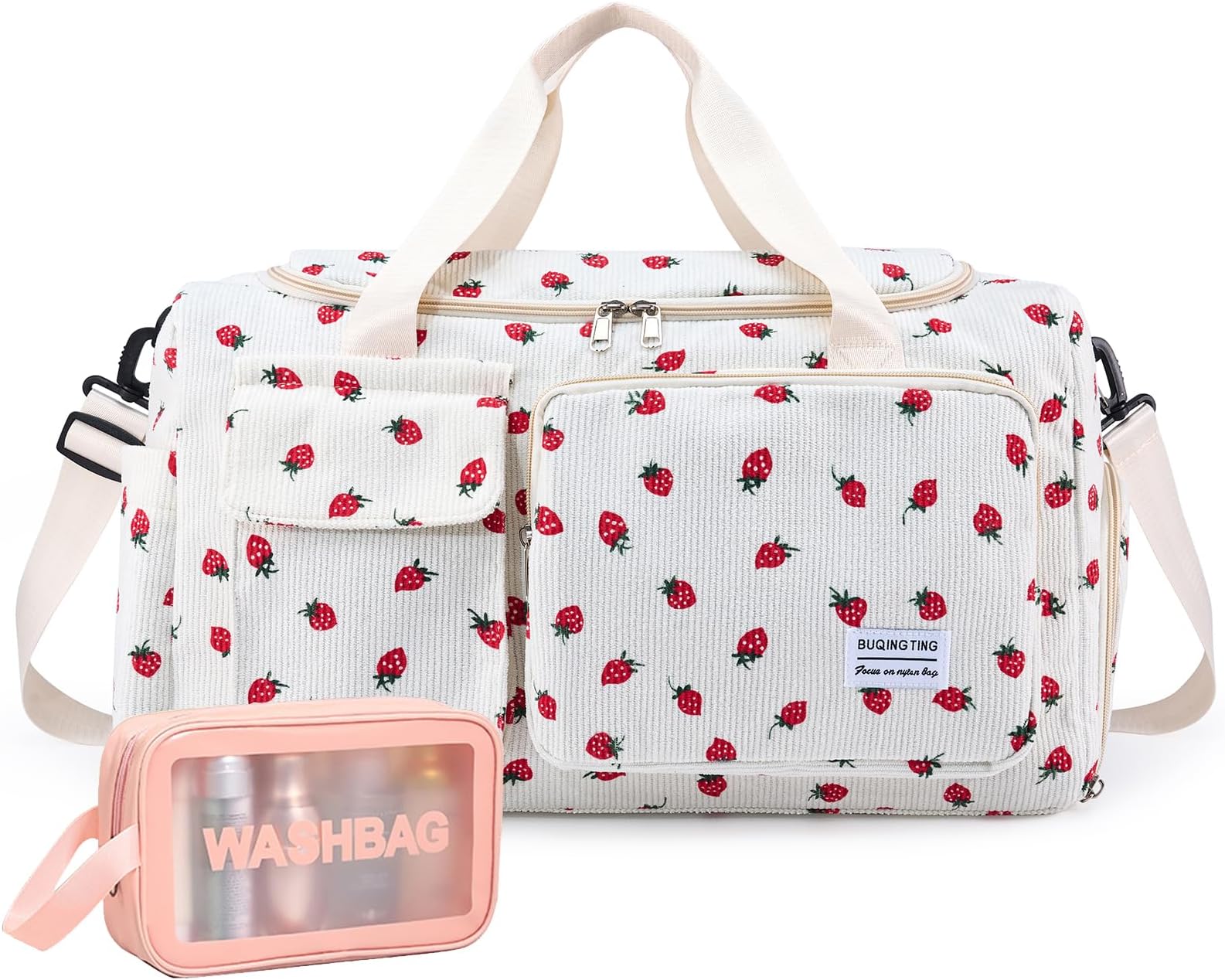 Small Gym Bag for Women, Travel Duffle Bag Carry On Weekender Bag with Shoe Compartment